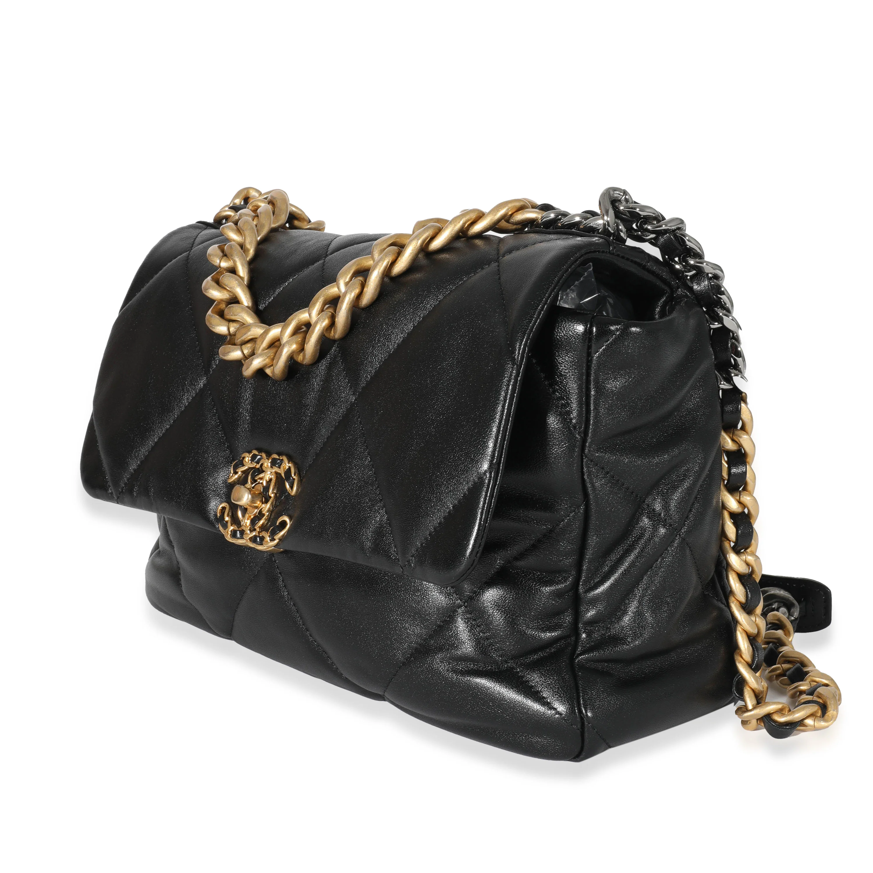 Chanel Black Quilted Goatskin Chanel 19 Flap Bag - Image 2