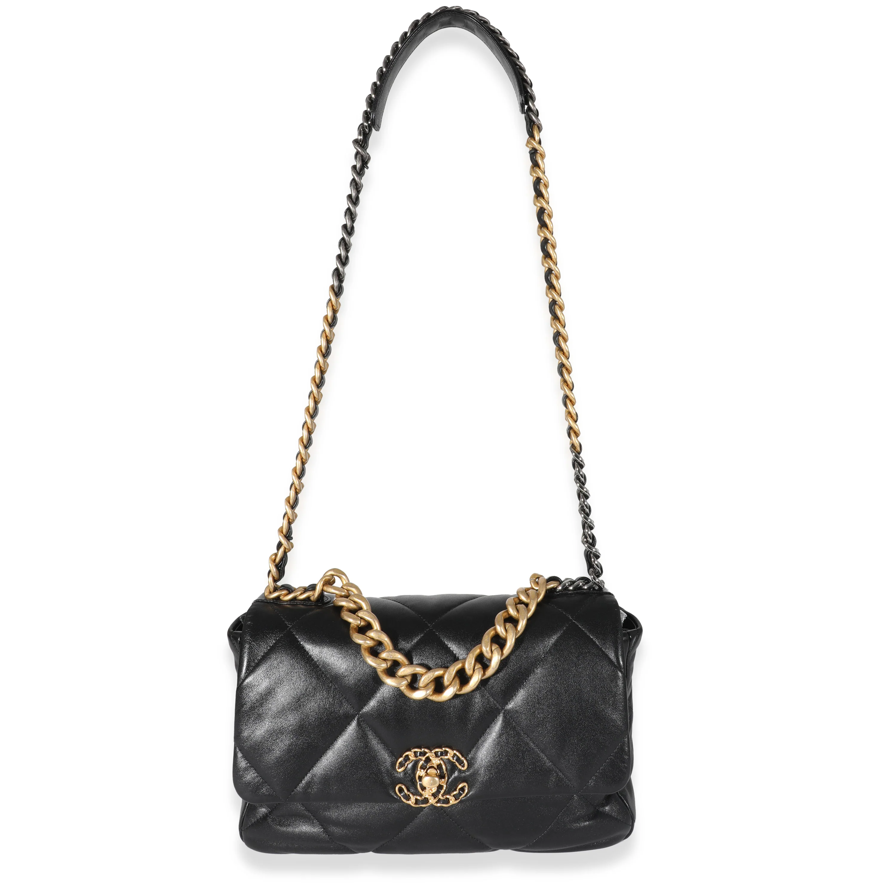 Chanel Black Quilted Goatskin Chanel 19 Flap Bag - Image 4