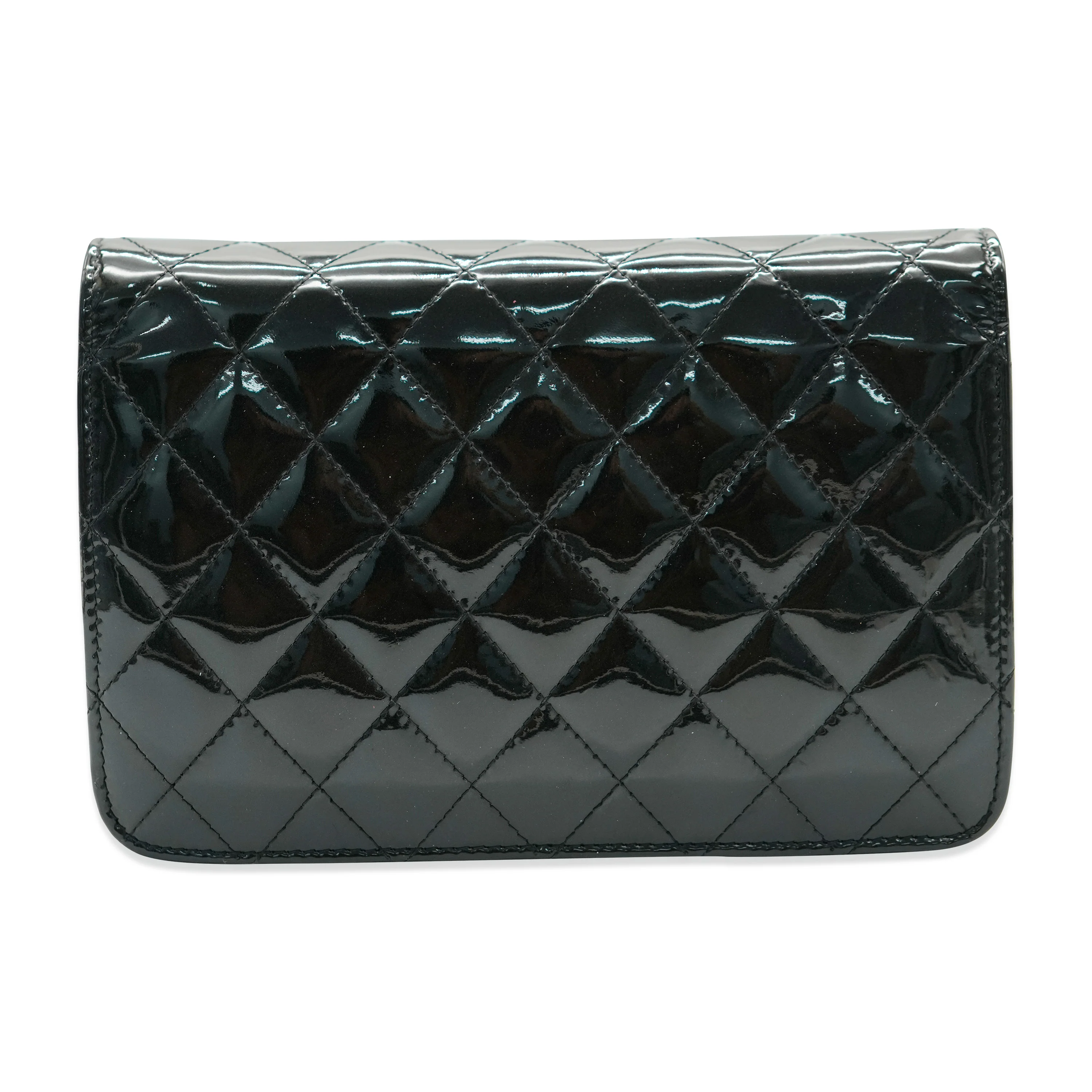 Chanel Black Patent Brilliant Wallet On Chain - Image 2