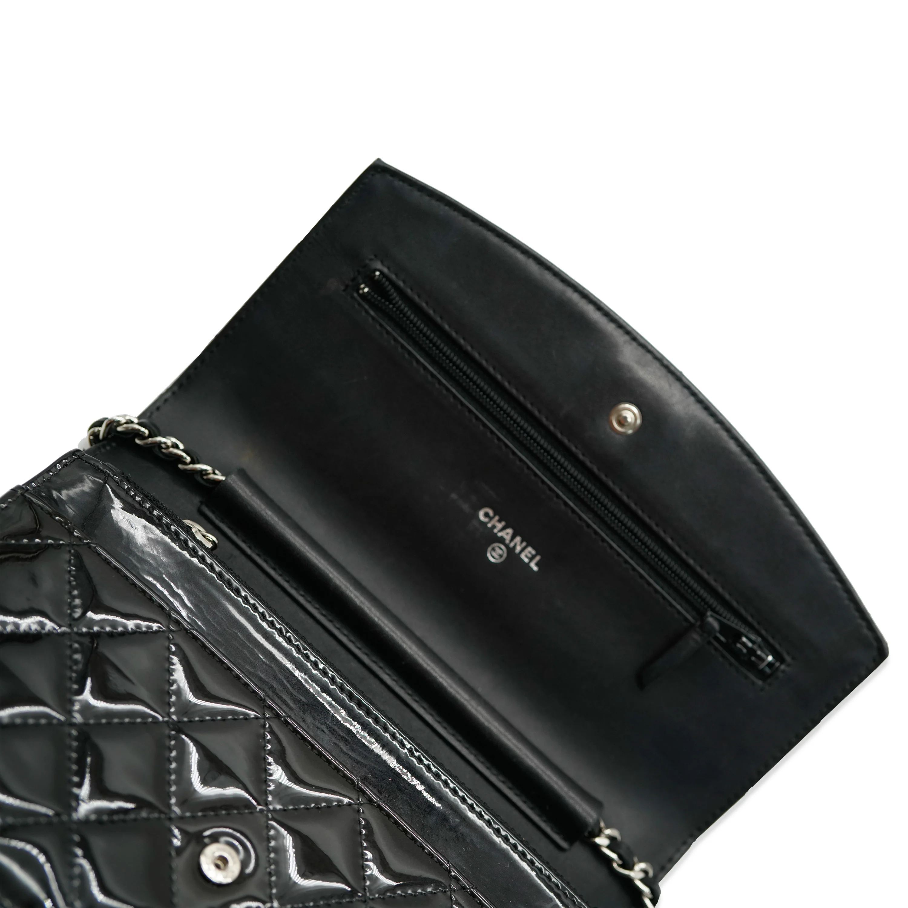 Chanel Black Patent Brilliant Wallet On Chain - Image 6