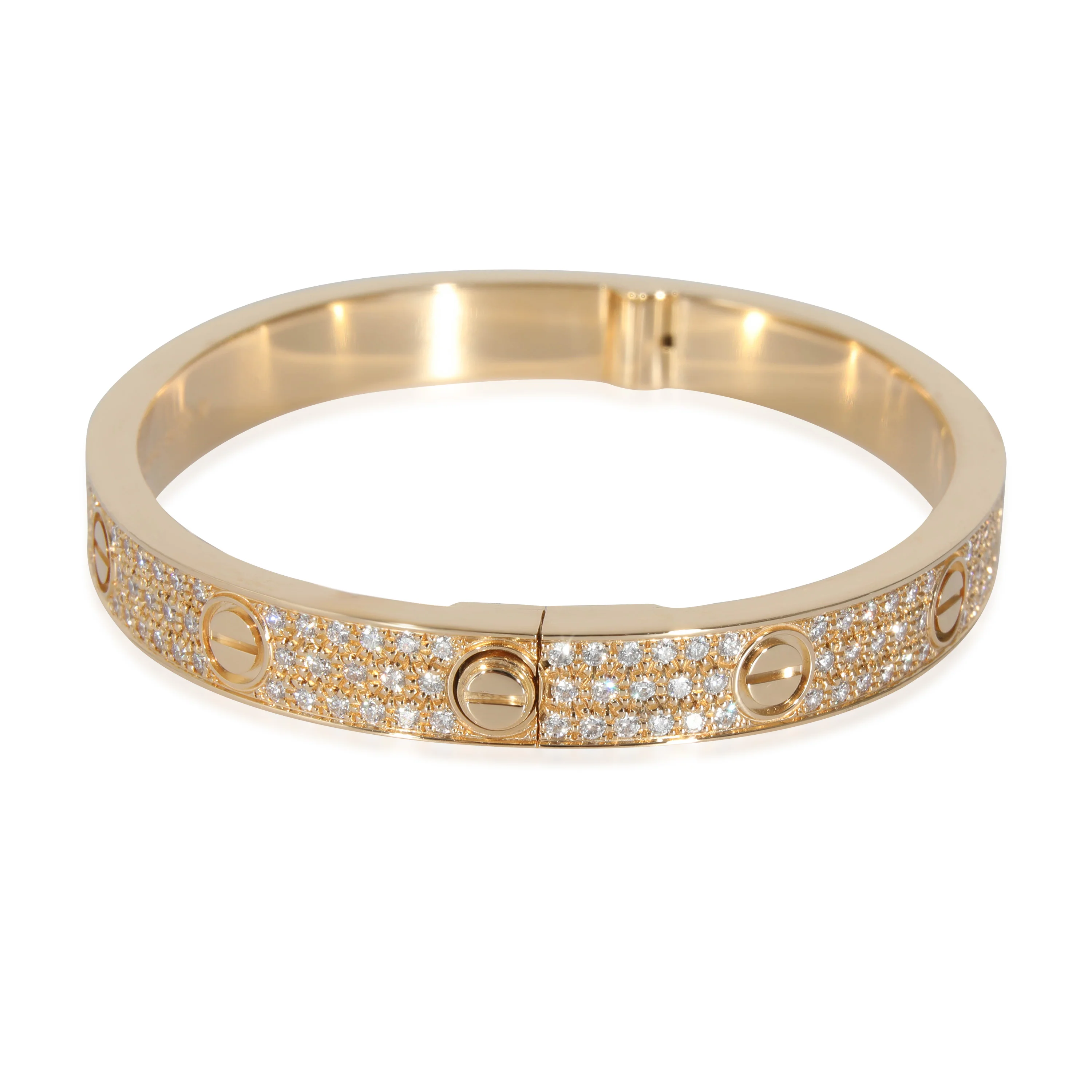 Cartier Love Bracelet Diamond Paved in 18k Yellow Gold 2 CTW - Image 2