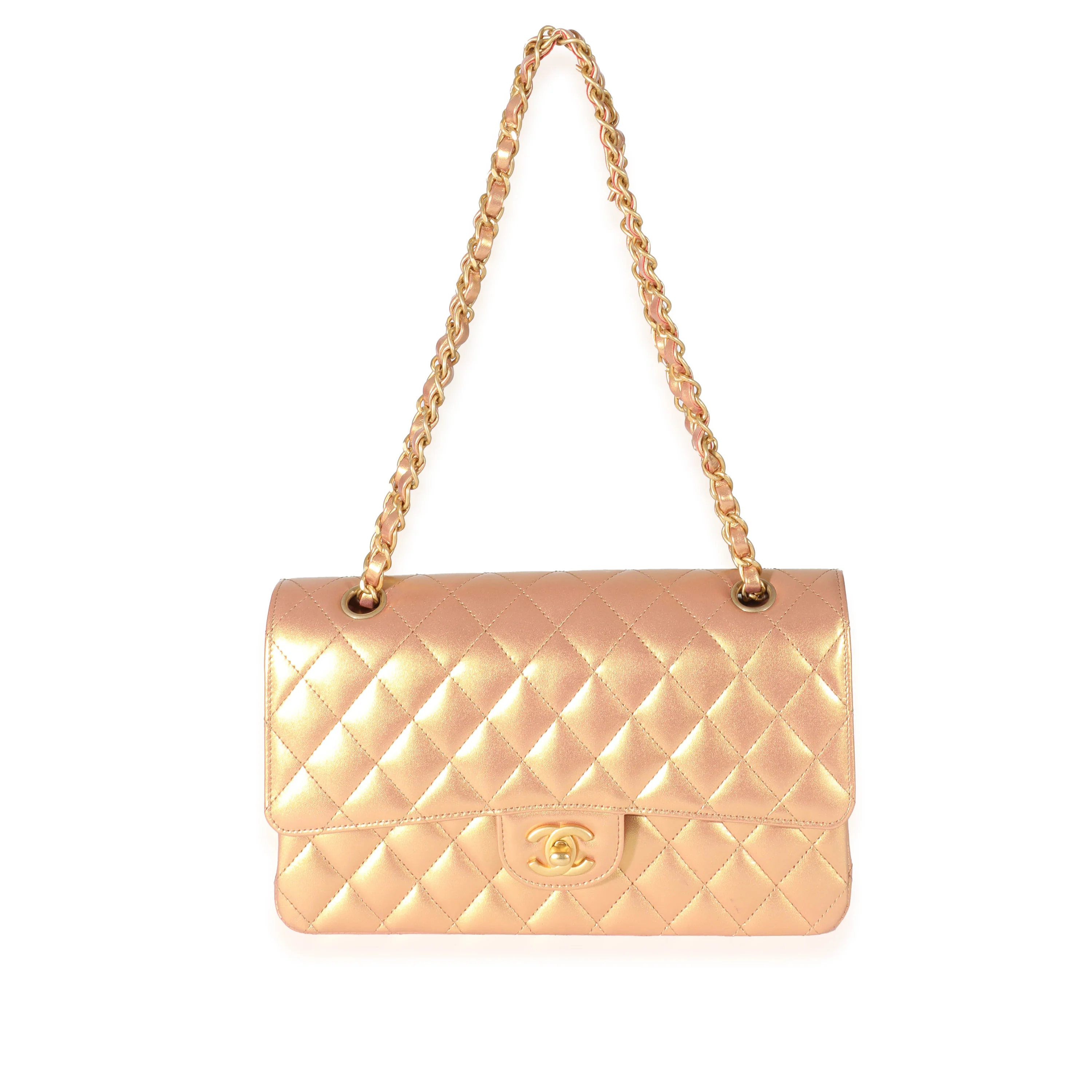 Chanel Bronze Metallic Medium Classic Double Flap Bag - Image 4