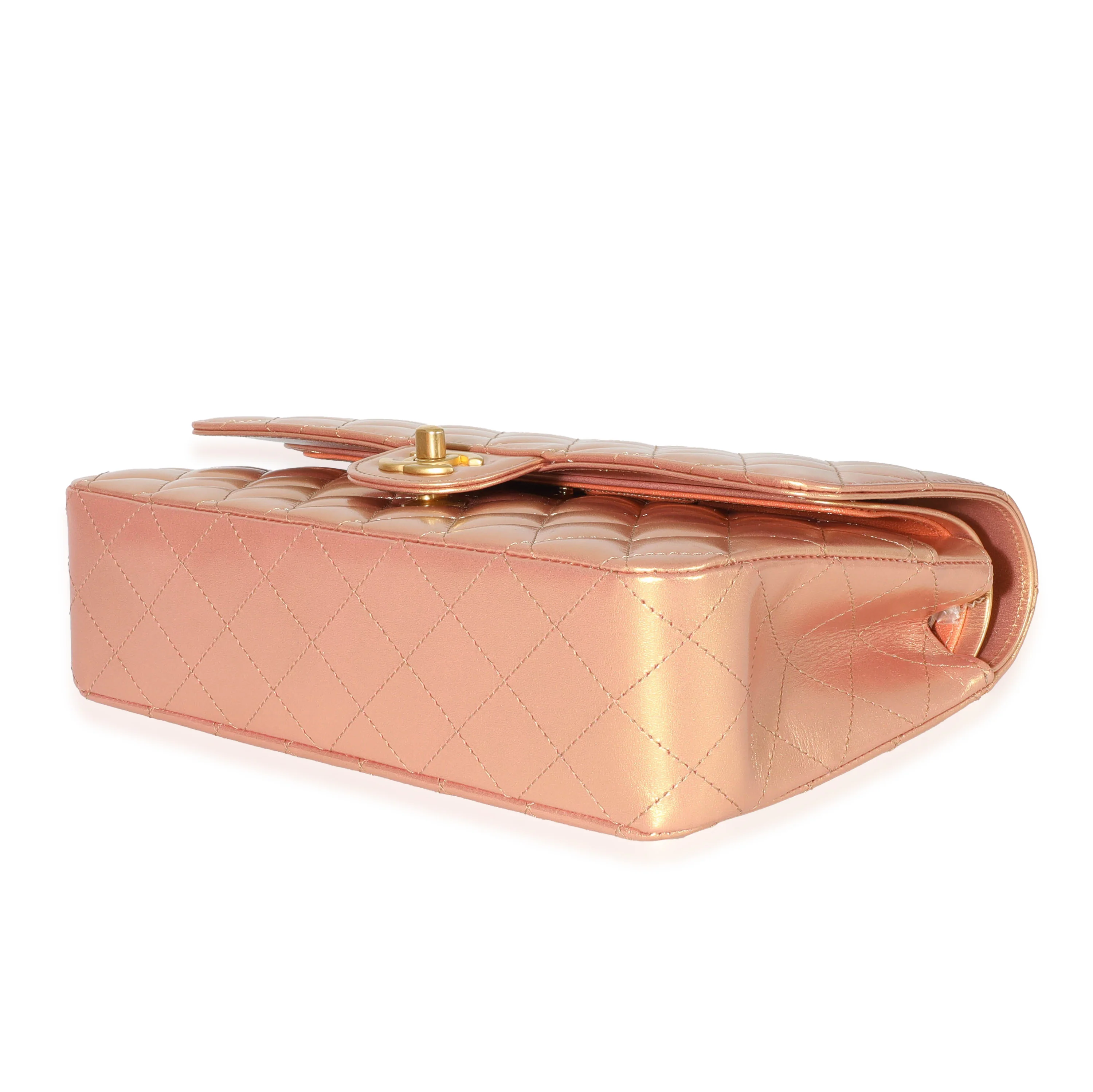 Chanel Bronze Metallic Medium Classic Double Flap Bag - Image 7