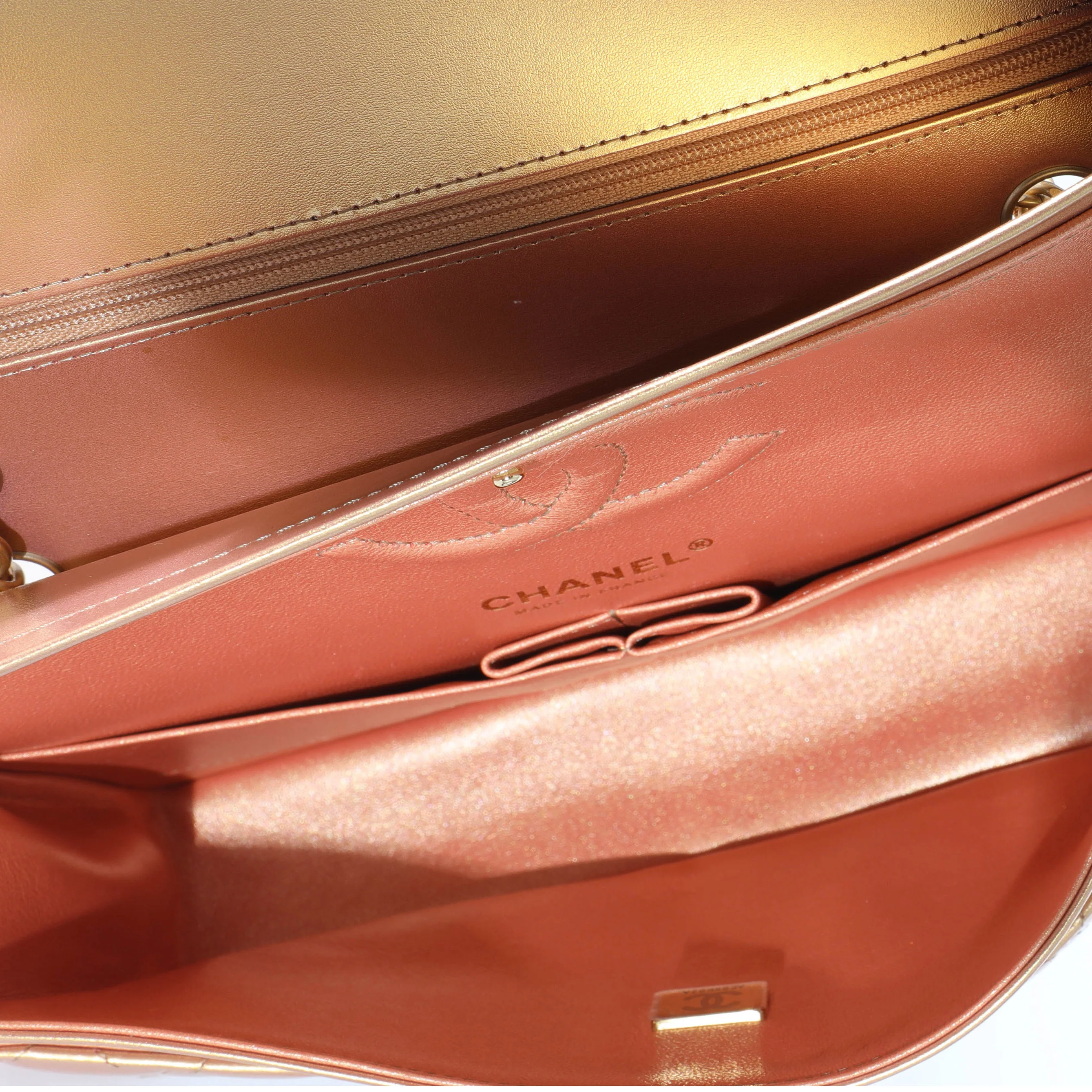 Chanel Bronze Metallic Medium Classic Double Flap Bag - Image 8