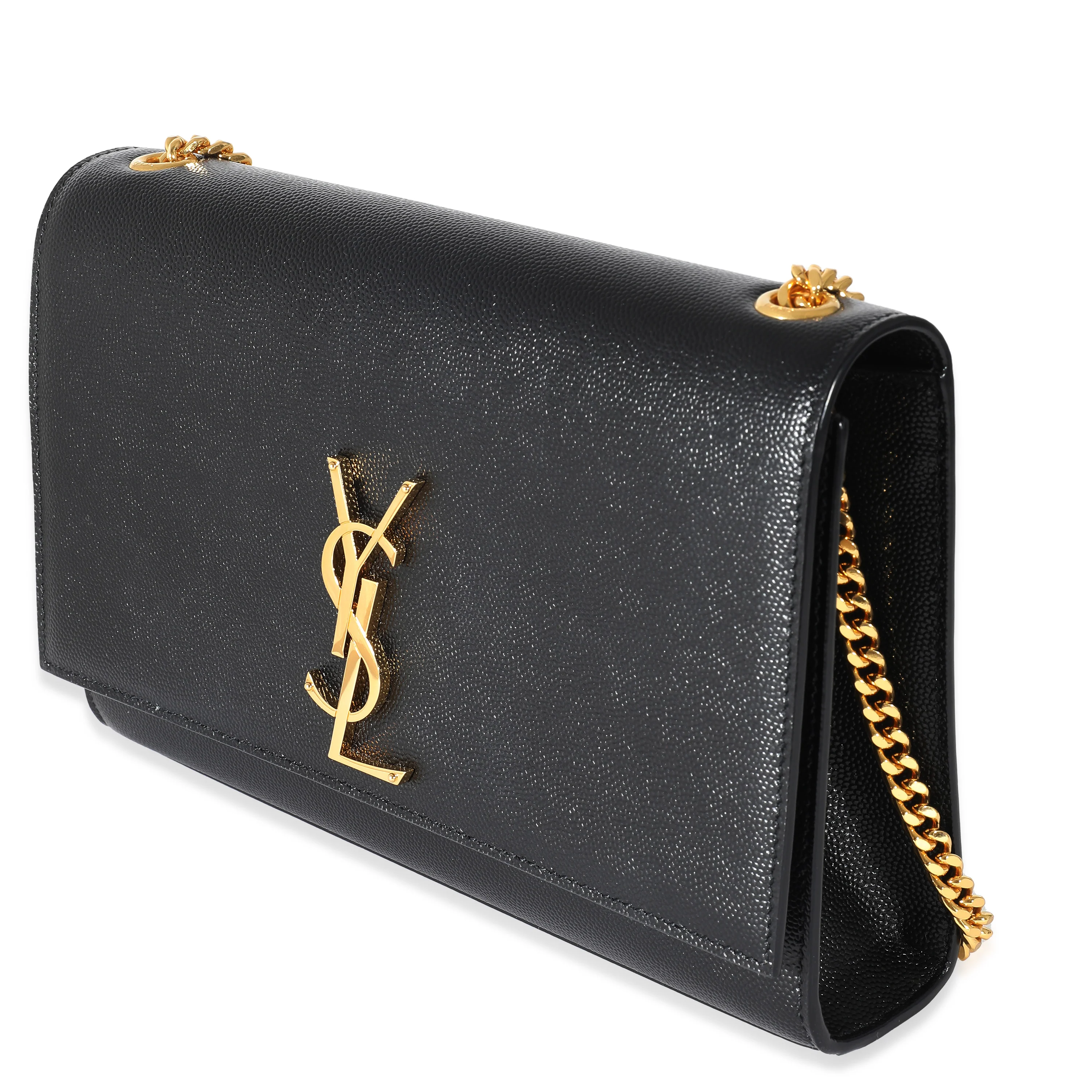 Saint Laurent Black Grain De Poudre Leather Medium Kate Bag - Image 2