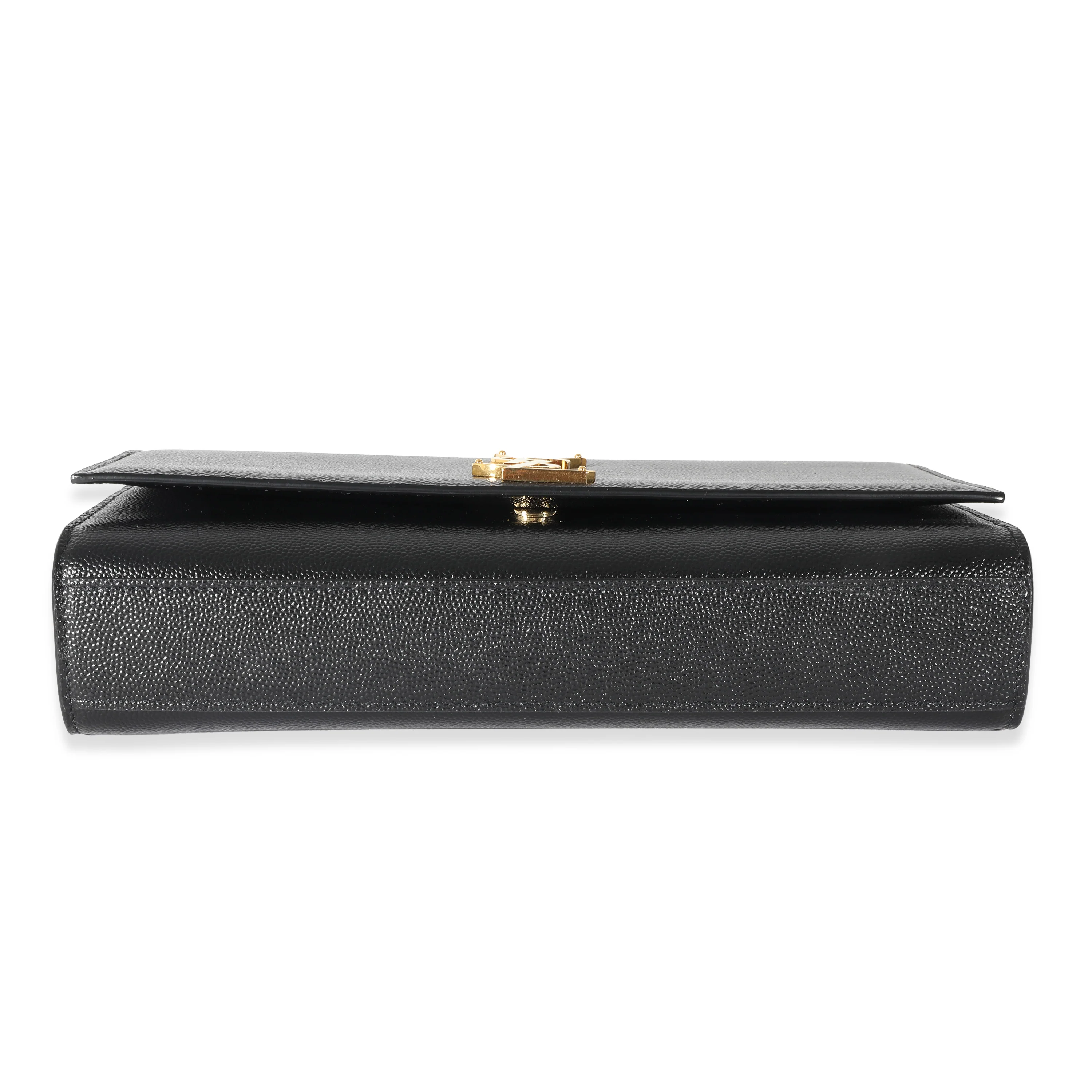 Saint Laurent Black Grain De Poudre Leather Medium Kate Bag - Image 3