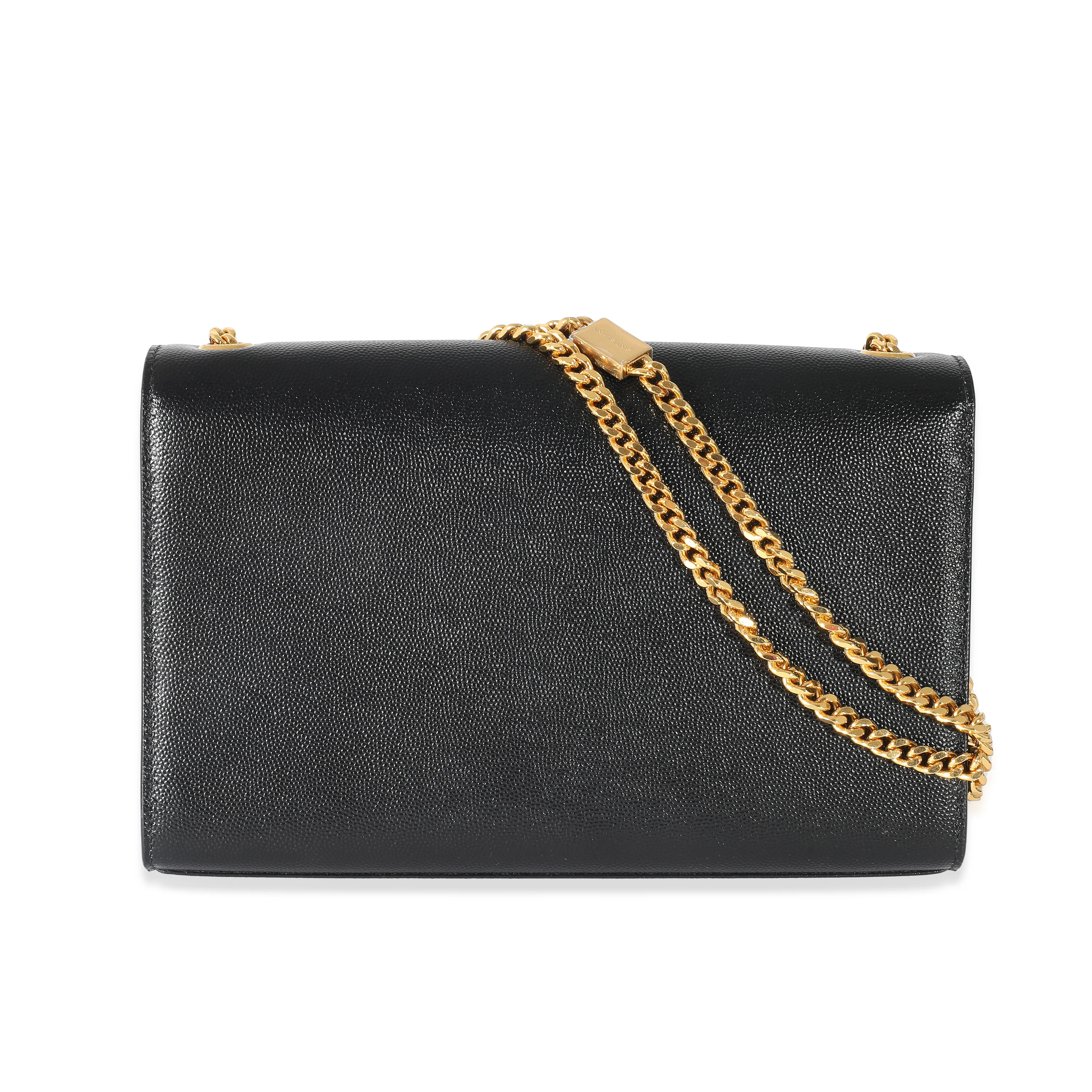 Saint Laurent Black Grain De Poudre Leather Medium Kate Bag - Image 4