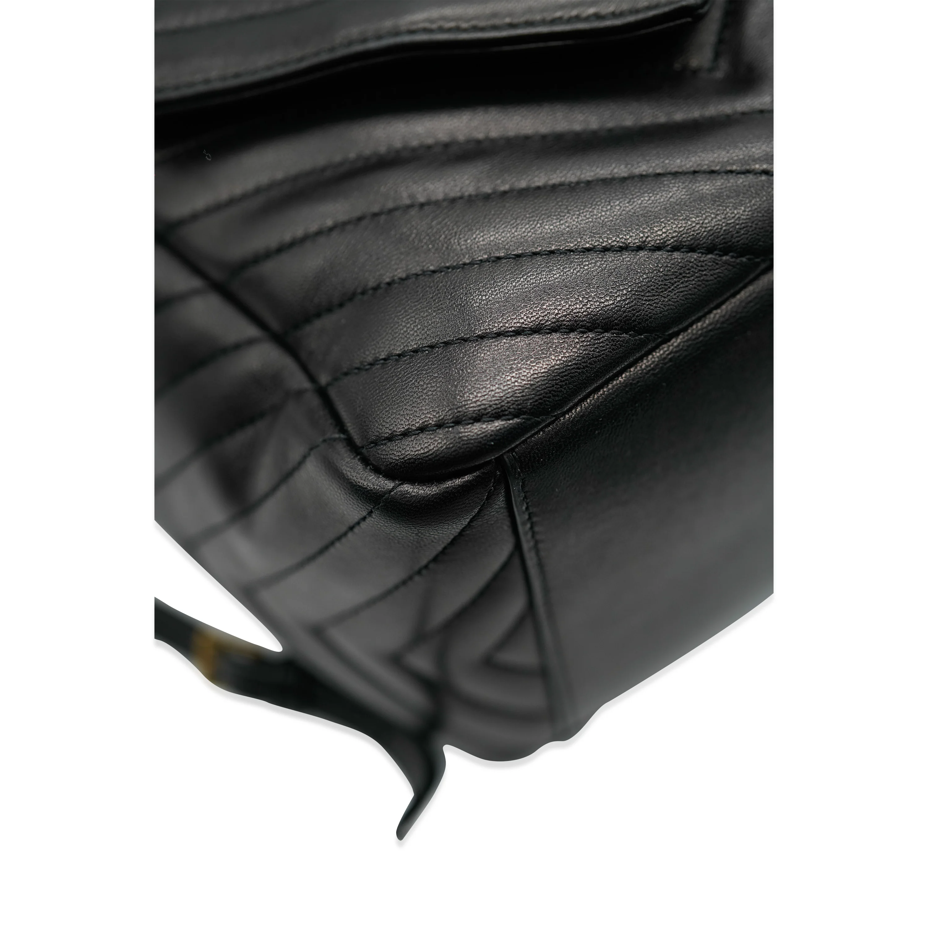 Saint Laurent Black Lambskin Matelasse Monogram Joe Backpack - Image 4