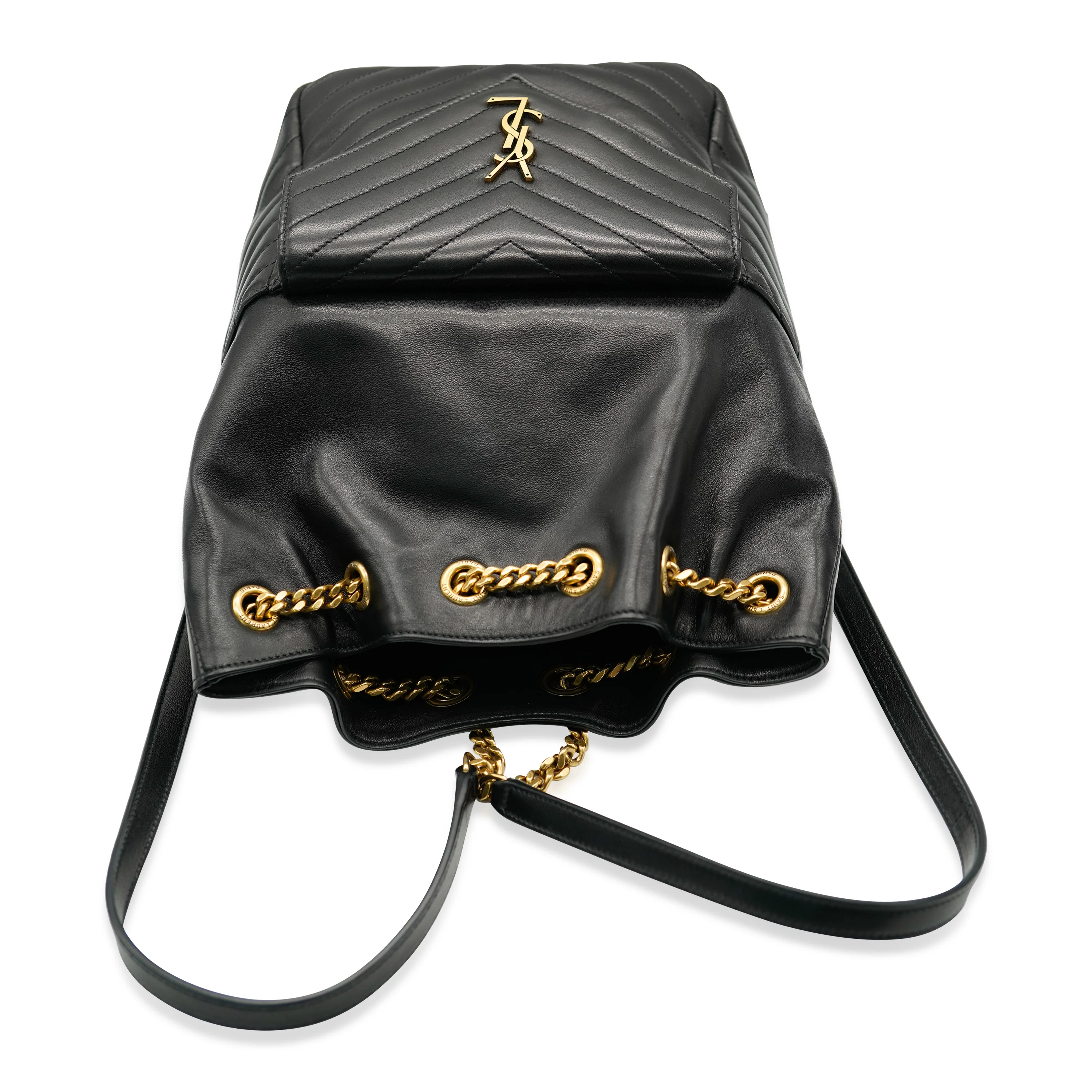 Saint Laurent Black Lambskin Matelasse Monogram Joe Backpack - Image 6