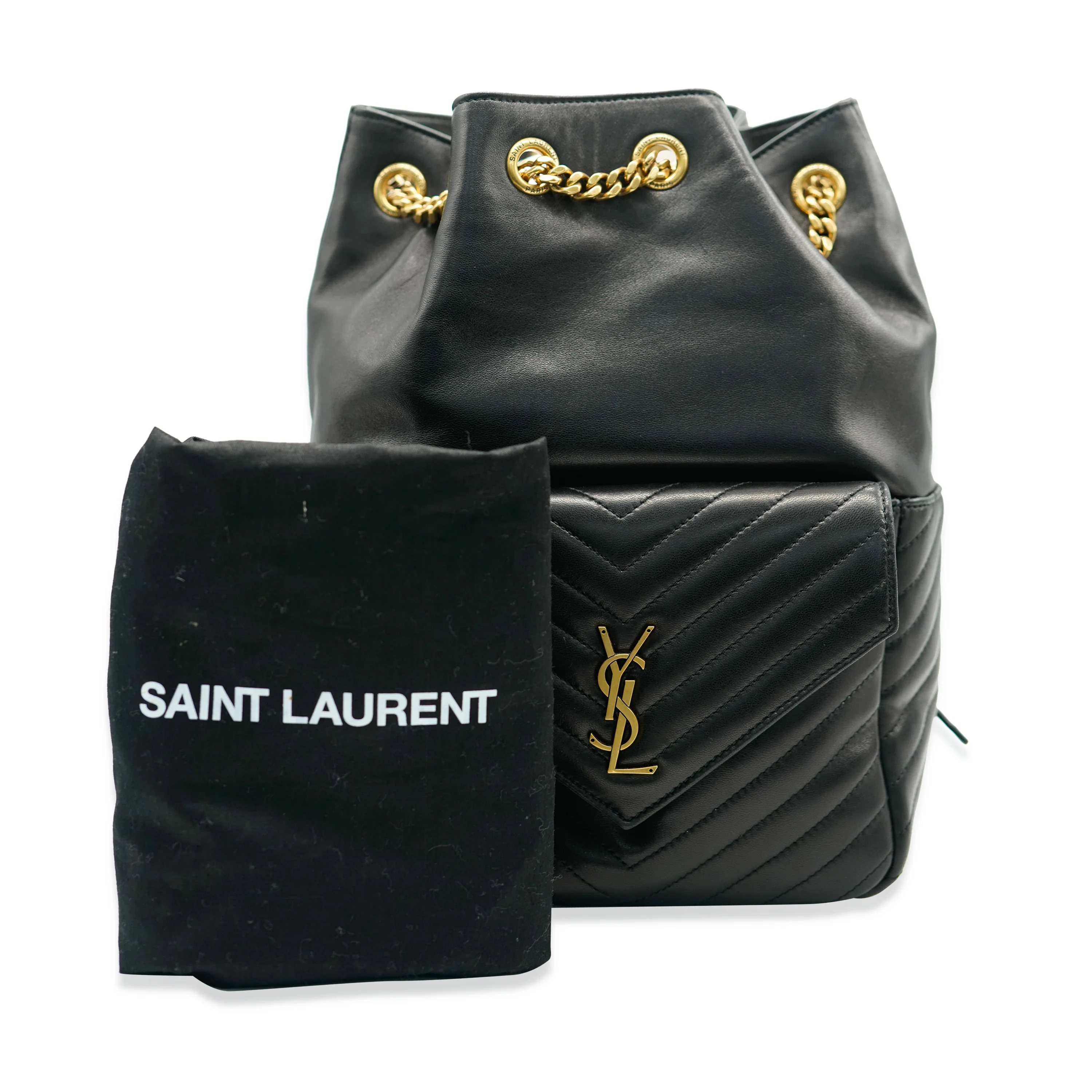 Saint Laurent Black Lambskin Matelasse Monogram Joe Backpack - Image 9