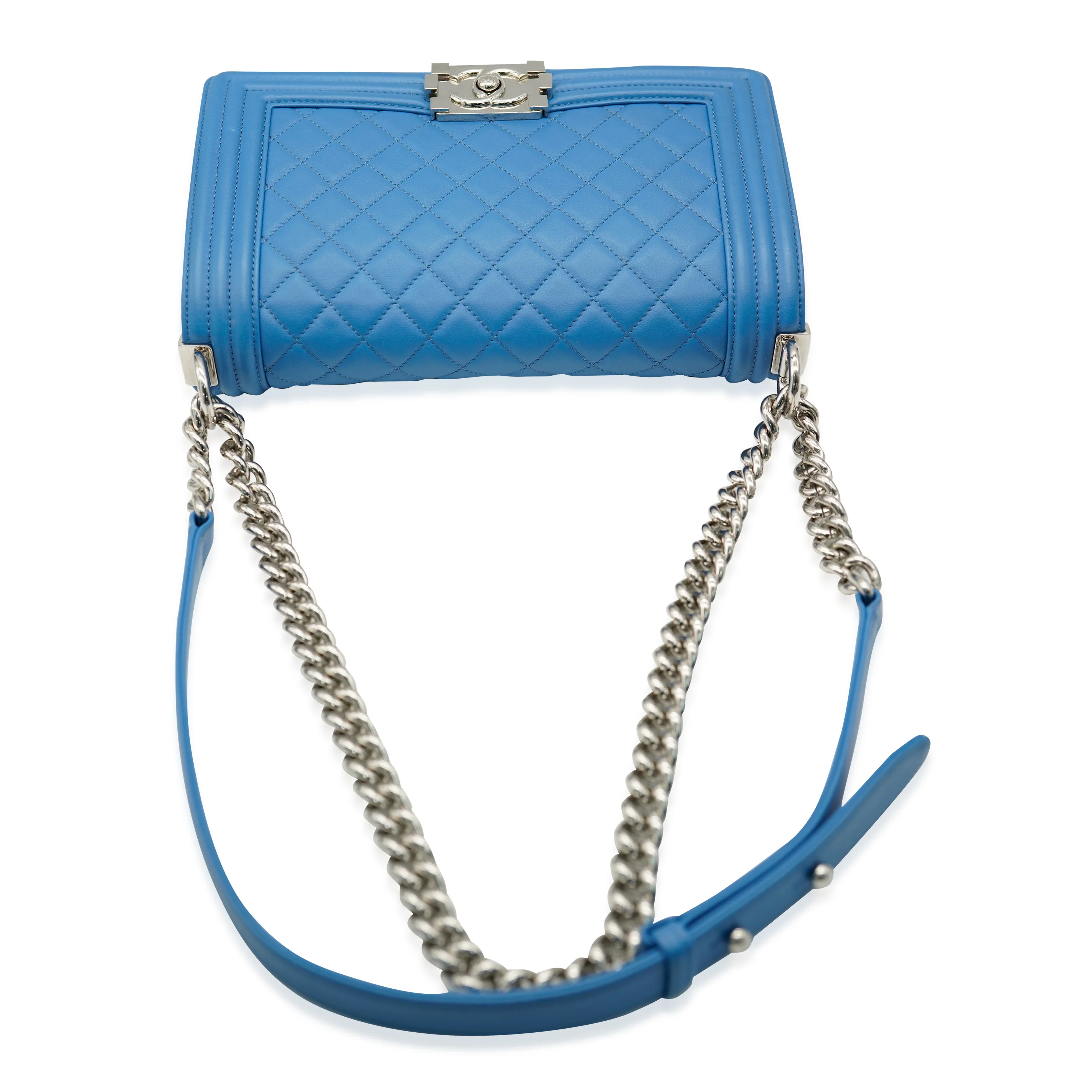 Blue Leather Medium Boy Medium - Image 7