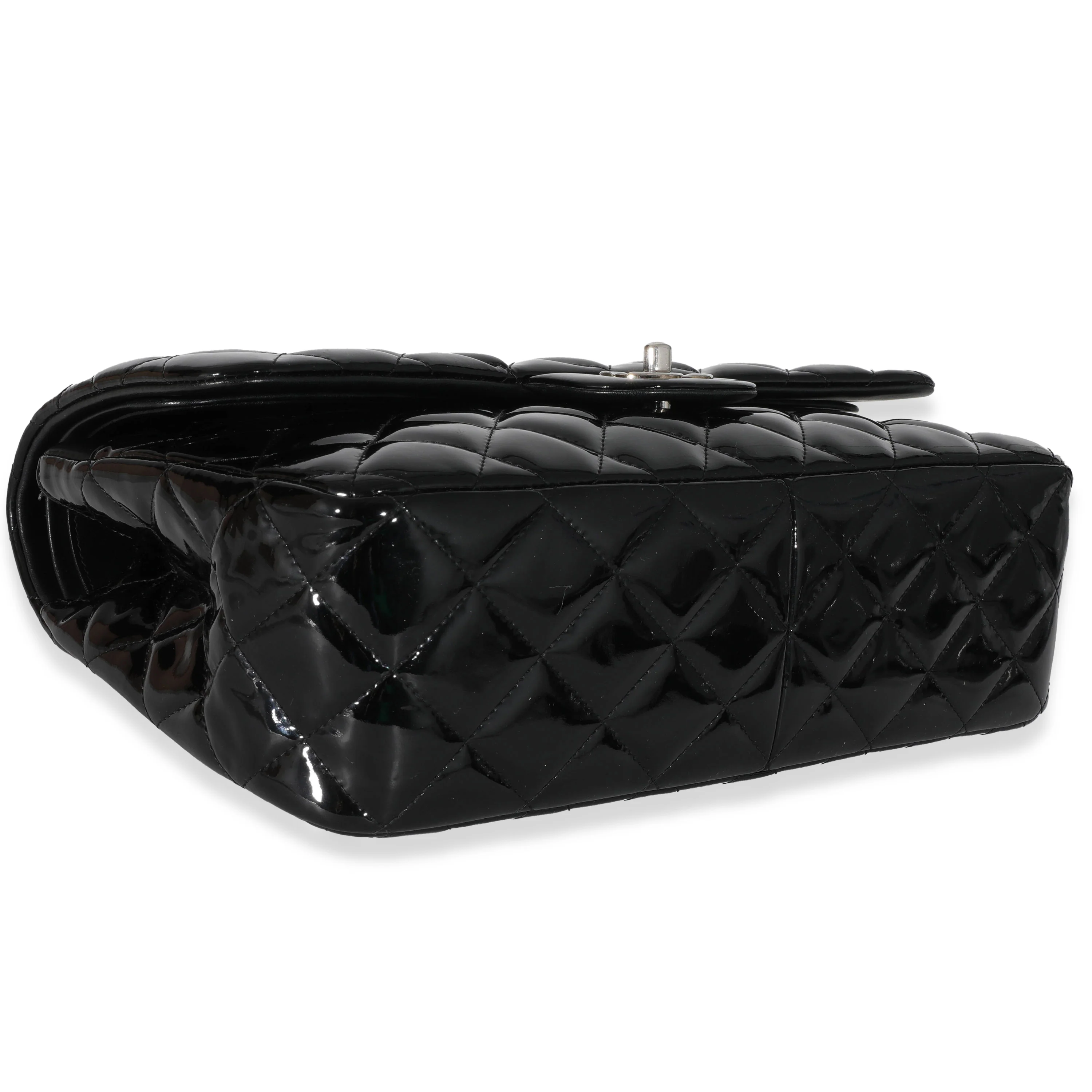 Chanel Black Patent Classic Jumbo Flap Bag - Image 6
