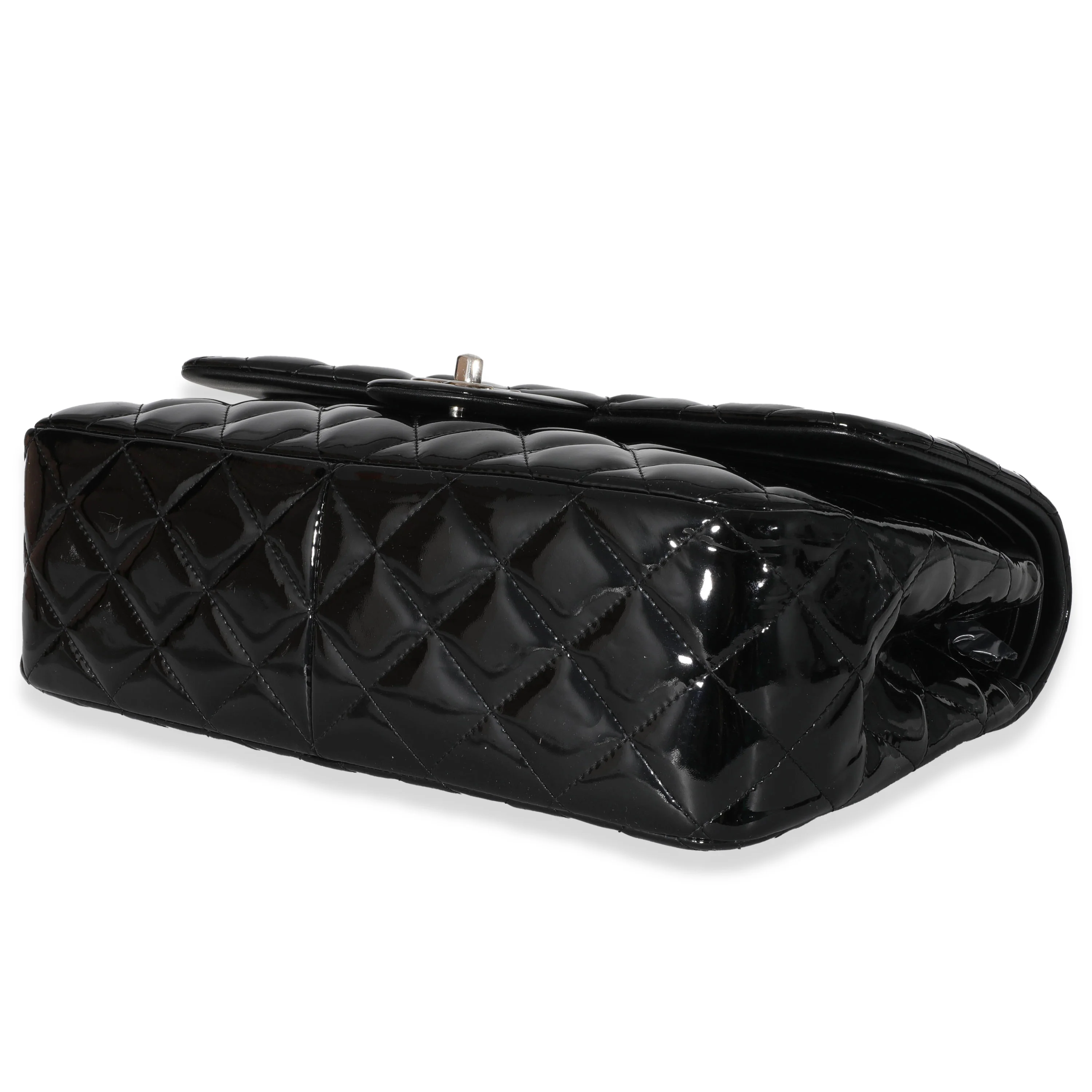 Chanel Black Patent Classic Jumbo Flap Bag - Image 7