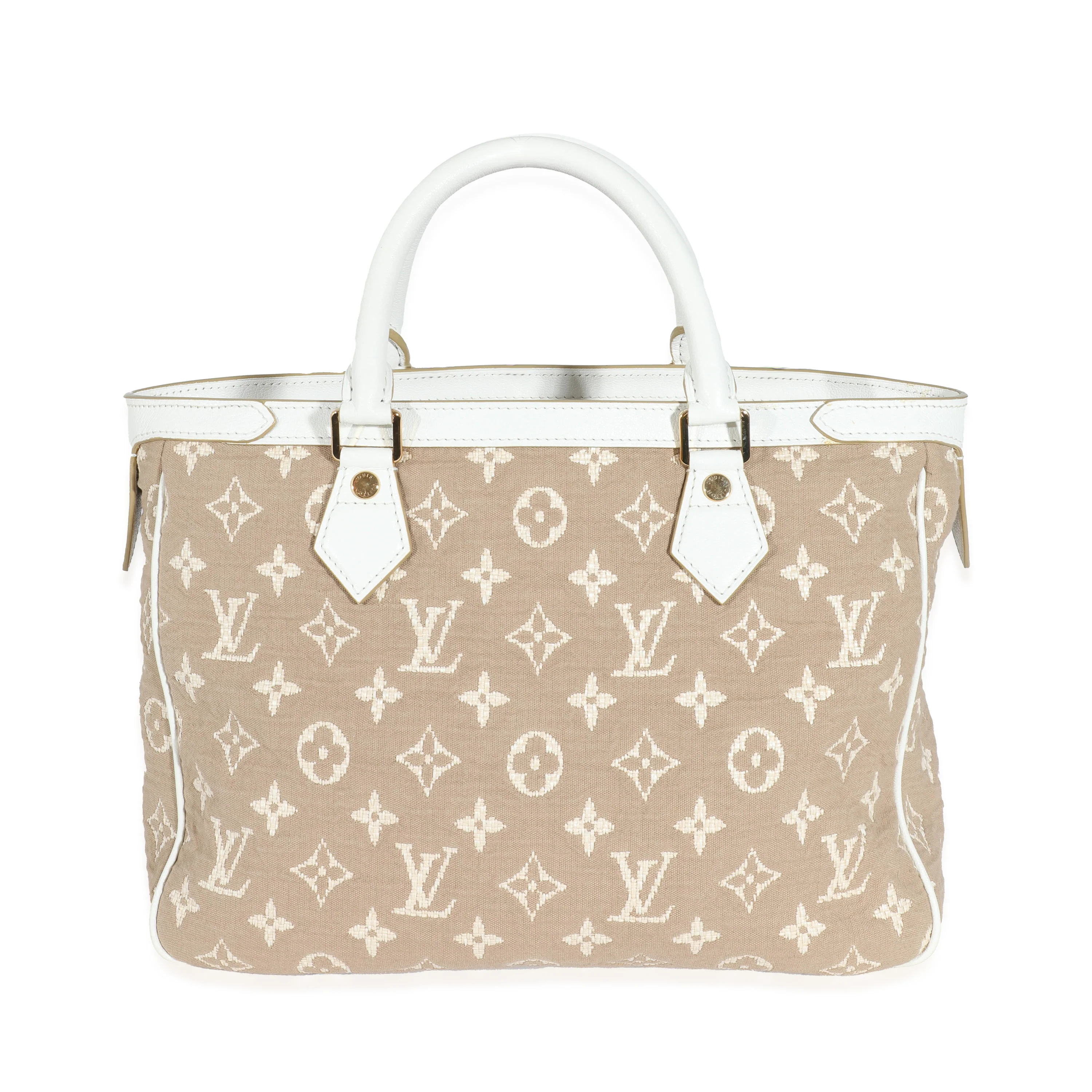 Louis Vuitton Blanc Monogram Jacquard Sabbia Cabas MM - Image 4