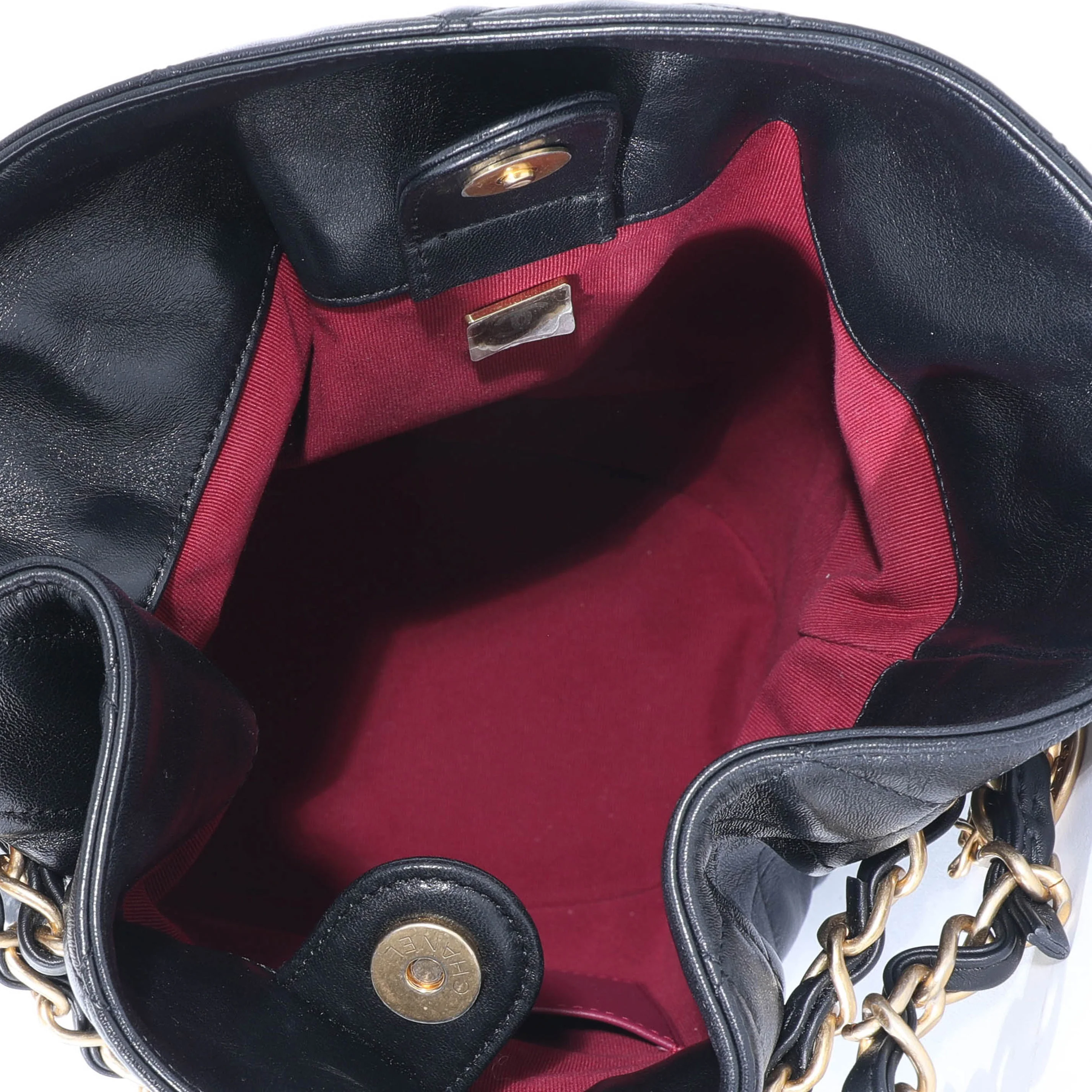 Chanel 23S Black Lambskin Small Bucket Bag - Image 8