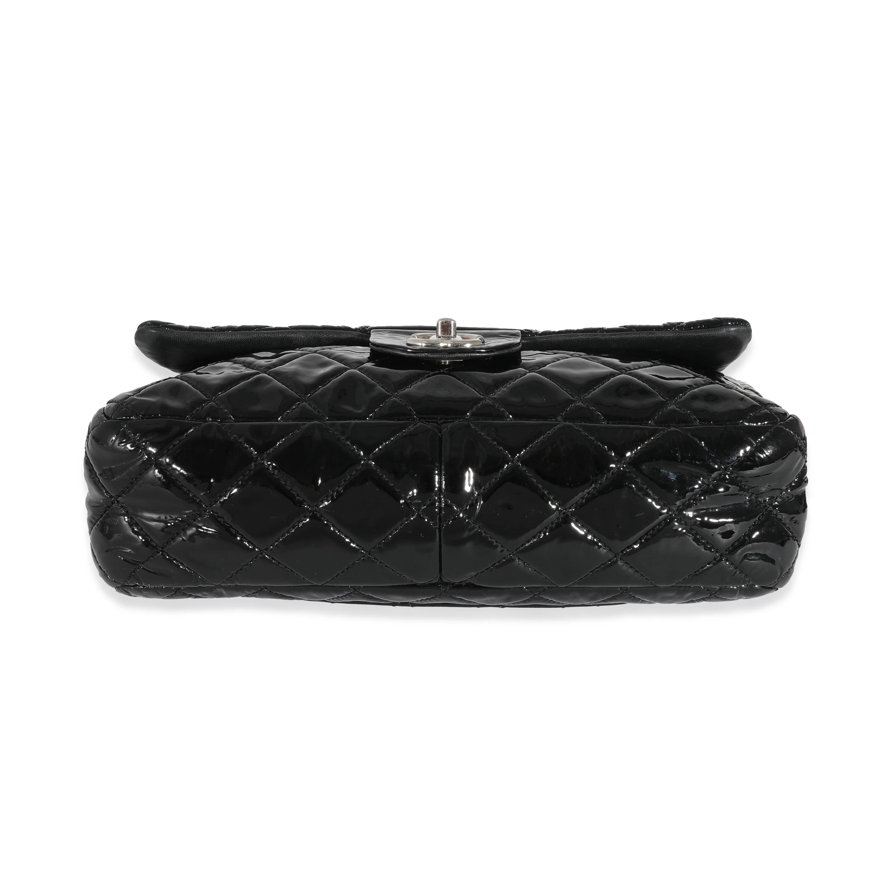 Chanel Black Patent Soft Jumbo Single Flap Bag - Image 5