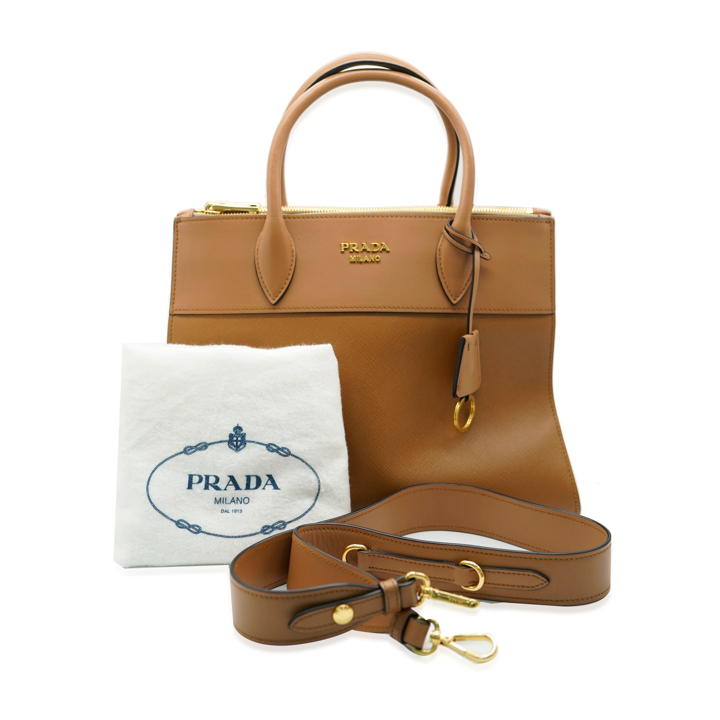 Prada Tan Saffiano Paradigme Tote - Image 7