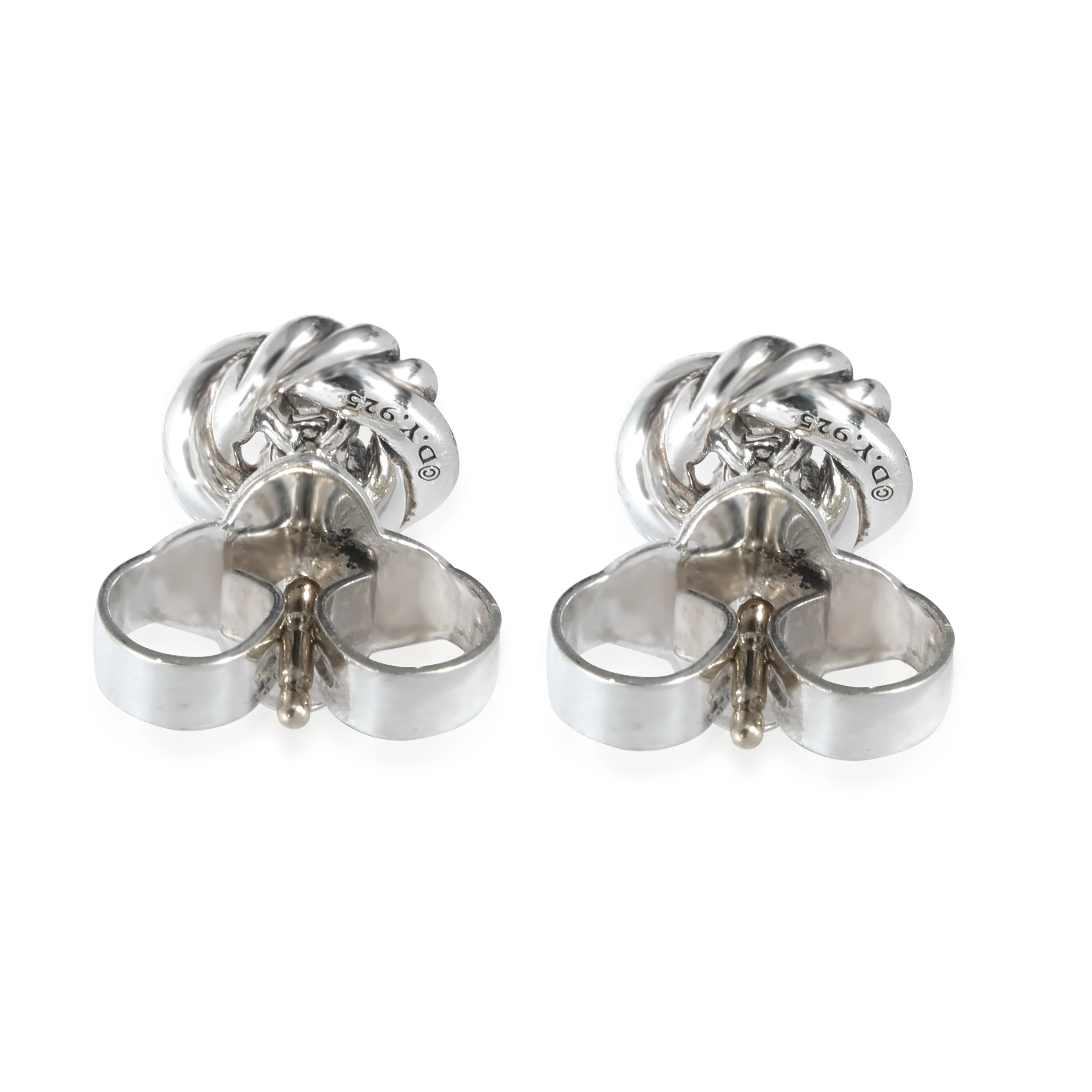 David Yurman Petite Infinity Diamond Stud Earrings in Sterling Silver 0.24 CTW - Image 3