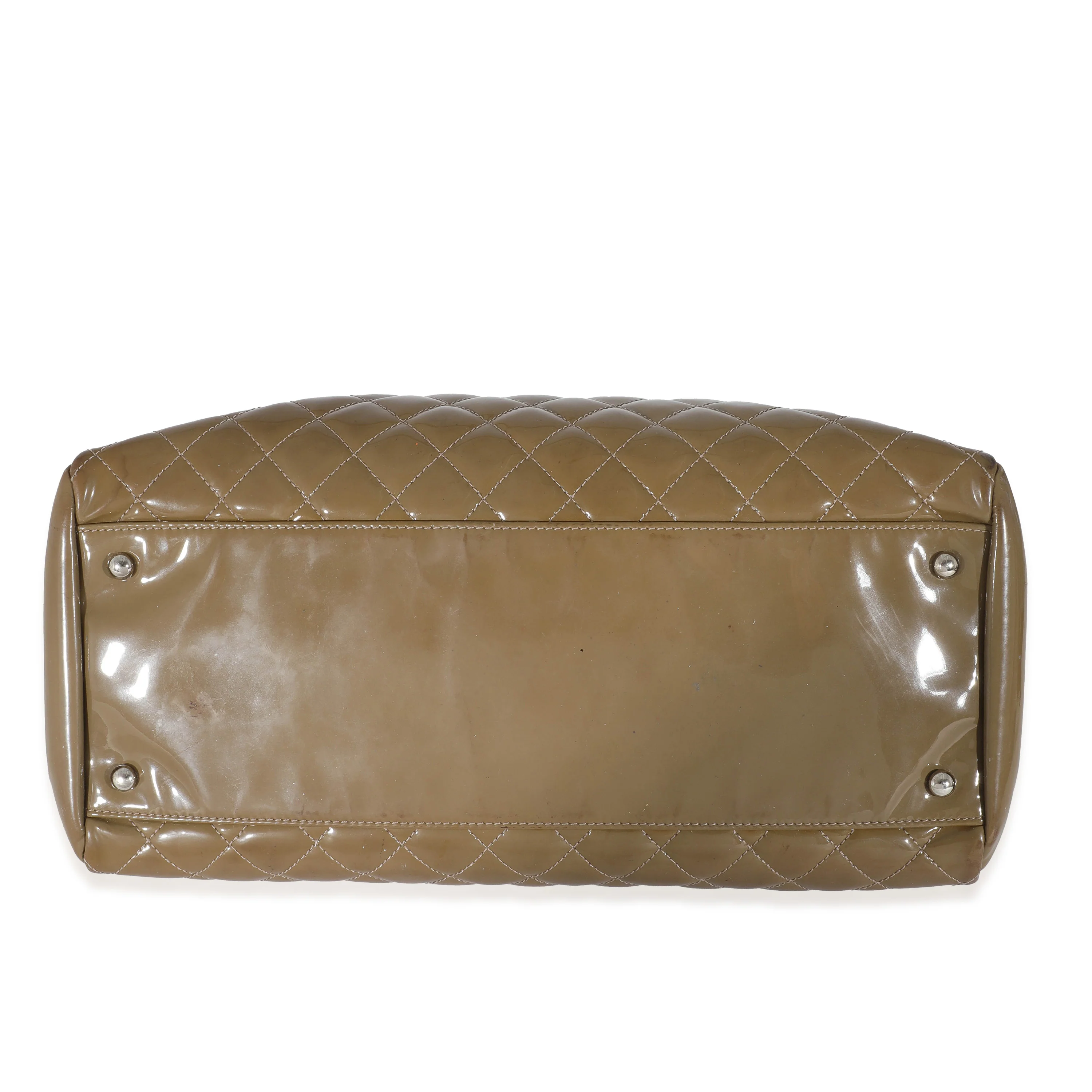 Chanel Patent Olive Green Large Just Mademoiselle Bowling Bag - Image 5