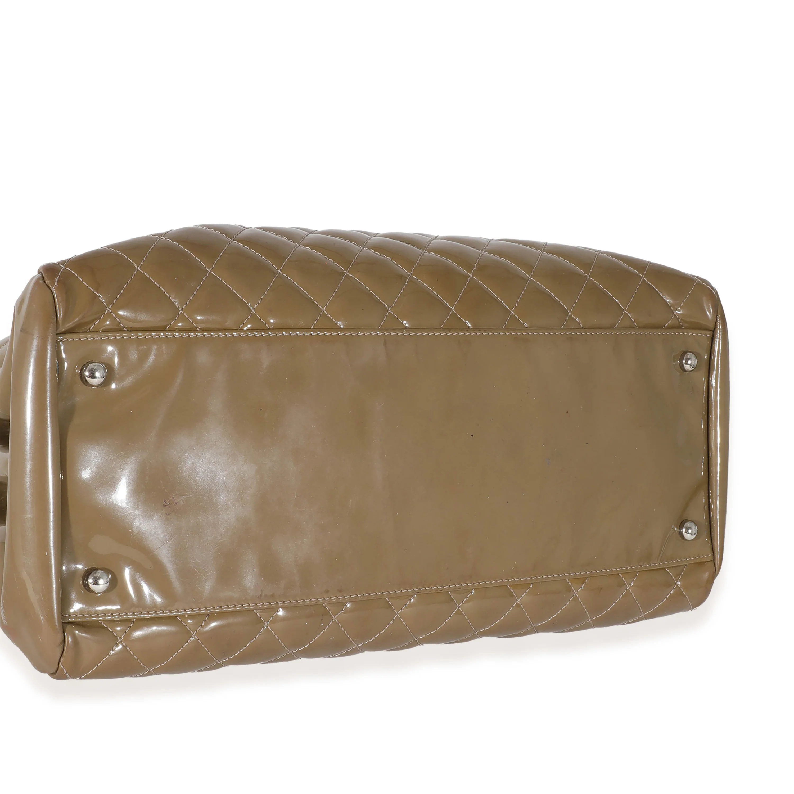 Chanel Patent Olive Green Large Just Mademoiselle Bowling Bag - Image 6