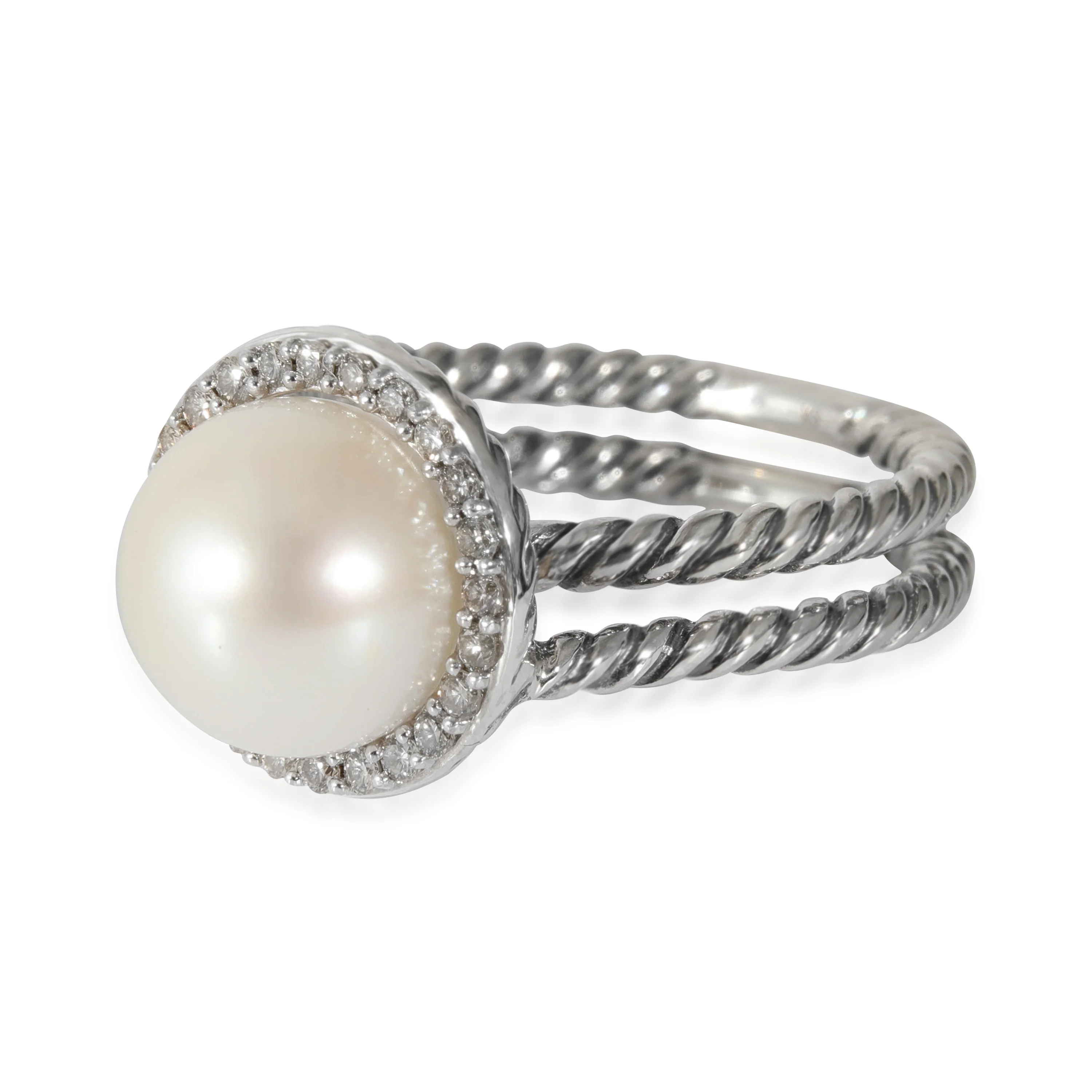 David Yurman Cable Collection Pearl Ring in Sterling Silver 0.2 CTW - Image 2