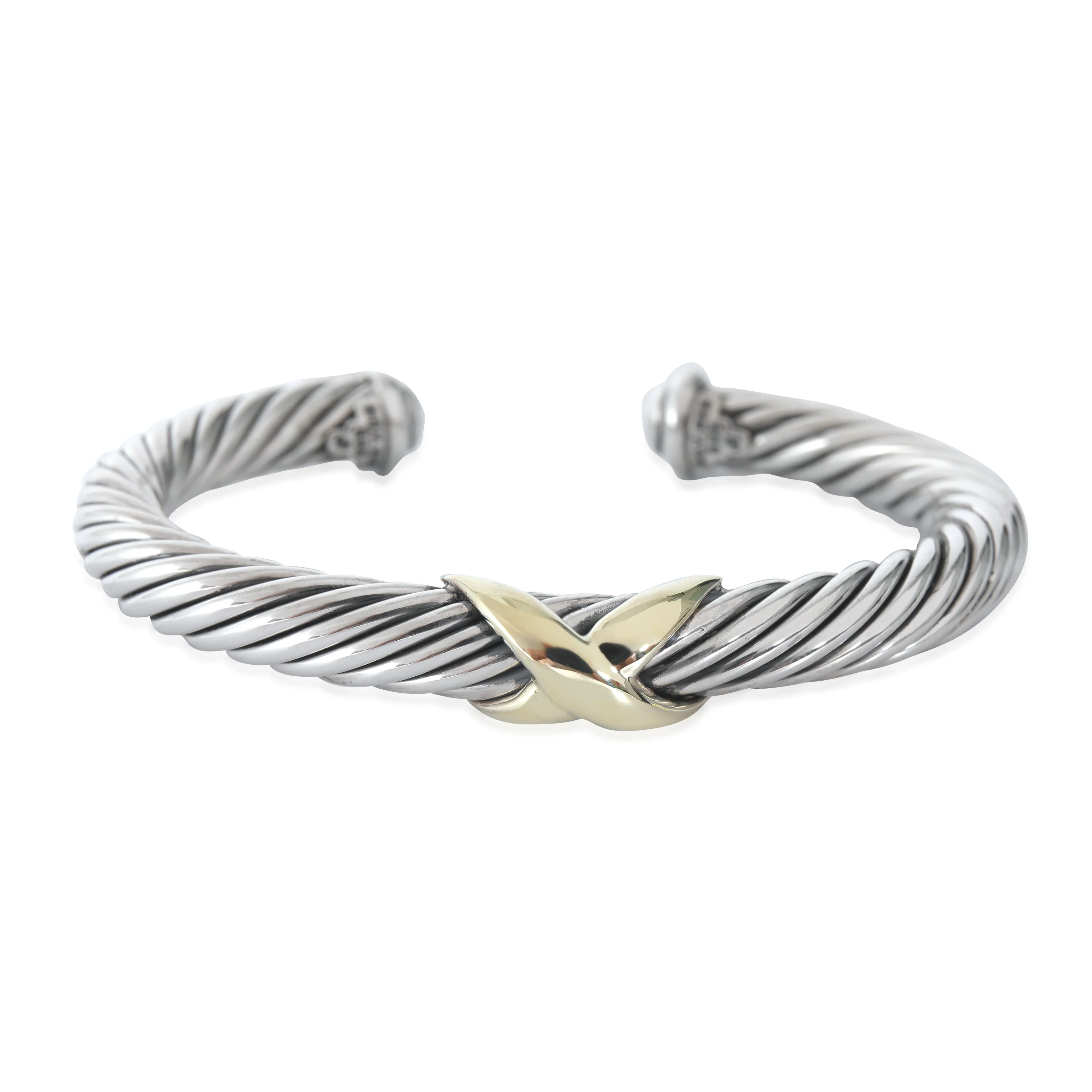 David Yurman Cable Collection Bracelet in 925 Yellow Gold/Sterling Silver, 7mm