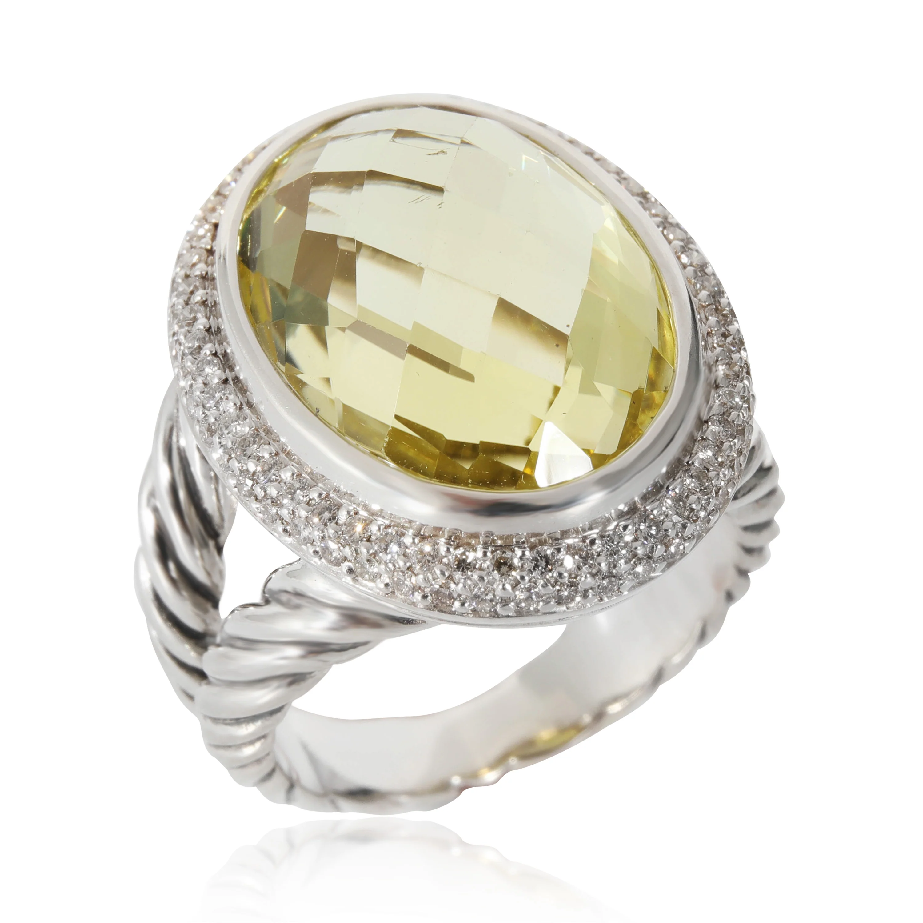 David Yurman Cable Collection Prasiolite Fashion Ring in  Sterling Silver 0.5 CT - Image 4