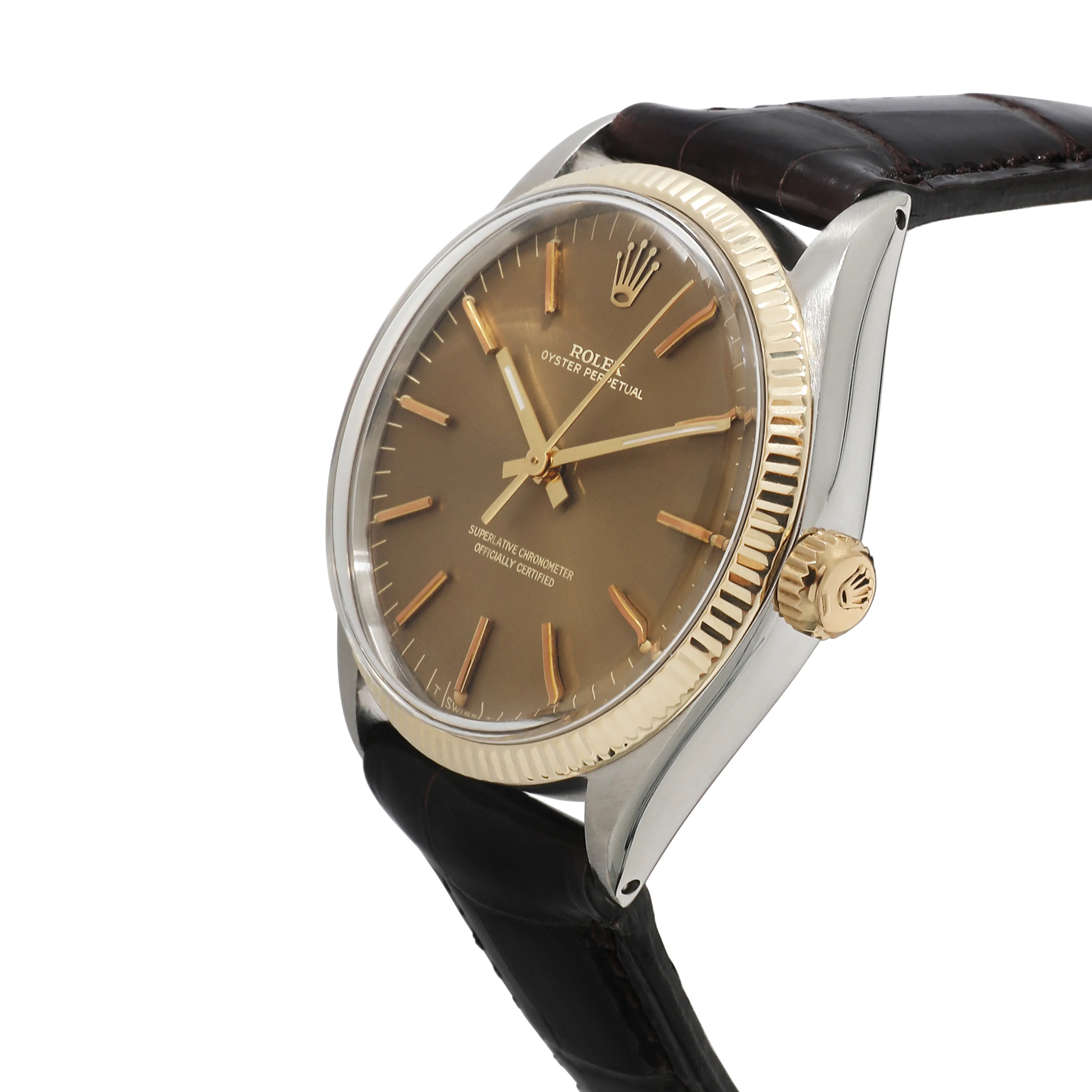 Rolex Oyster Perpetual 1005 Mens Watch in 14kt Stainless Steel/Yellow Gold - Image 3