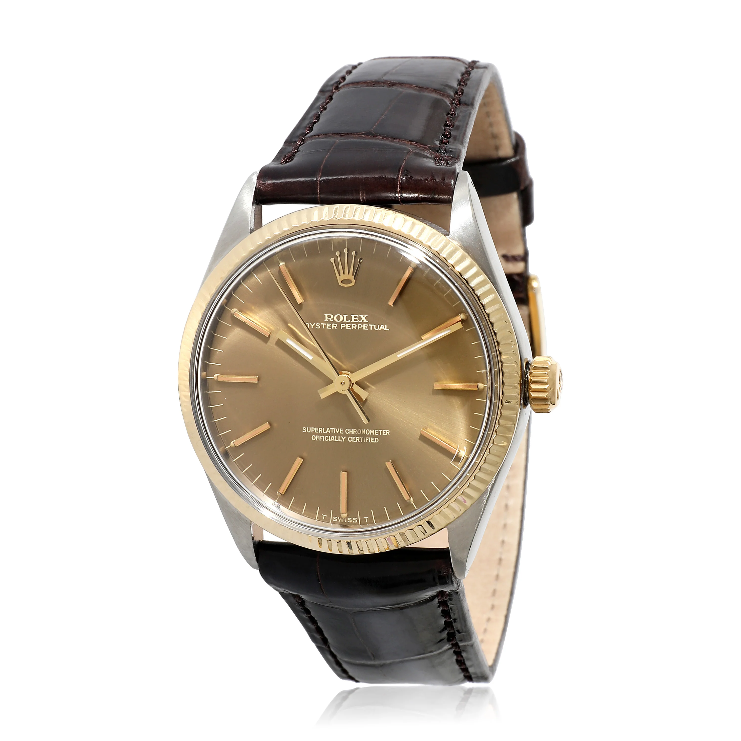 Rolex Oyster Perpetual 1005 Mens Watch in 14kt Stainless Steel/Yellow Gold - Image 5