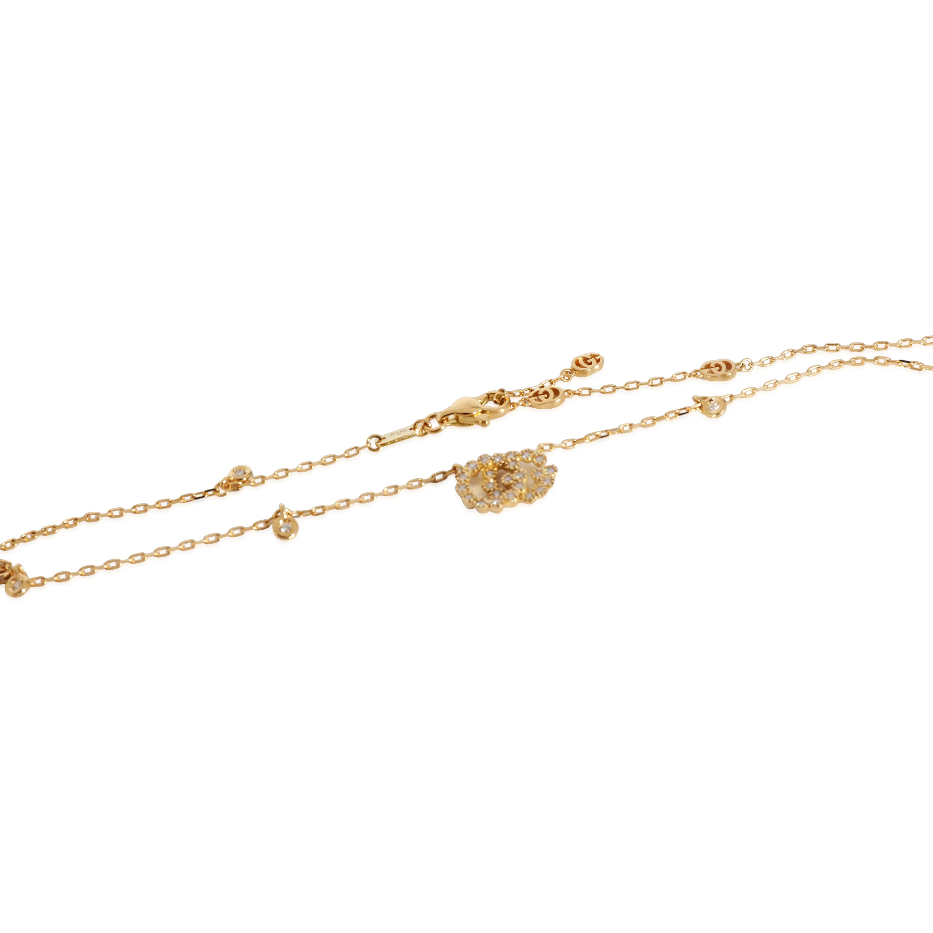 Gucci GG Running Diamond Necklace in 18k Yellow Gold 0.22 CTW - Image 2