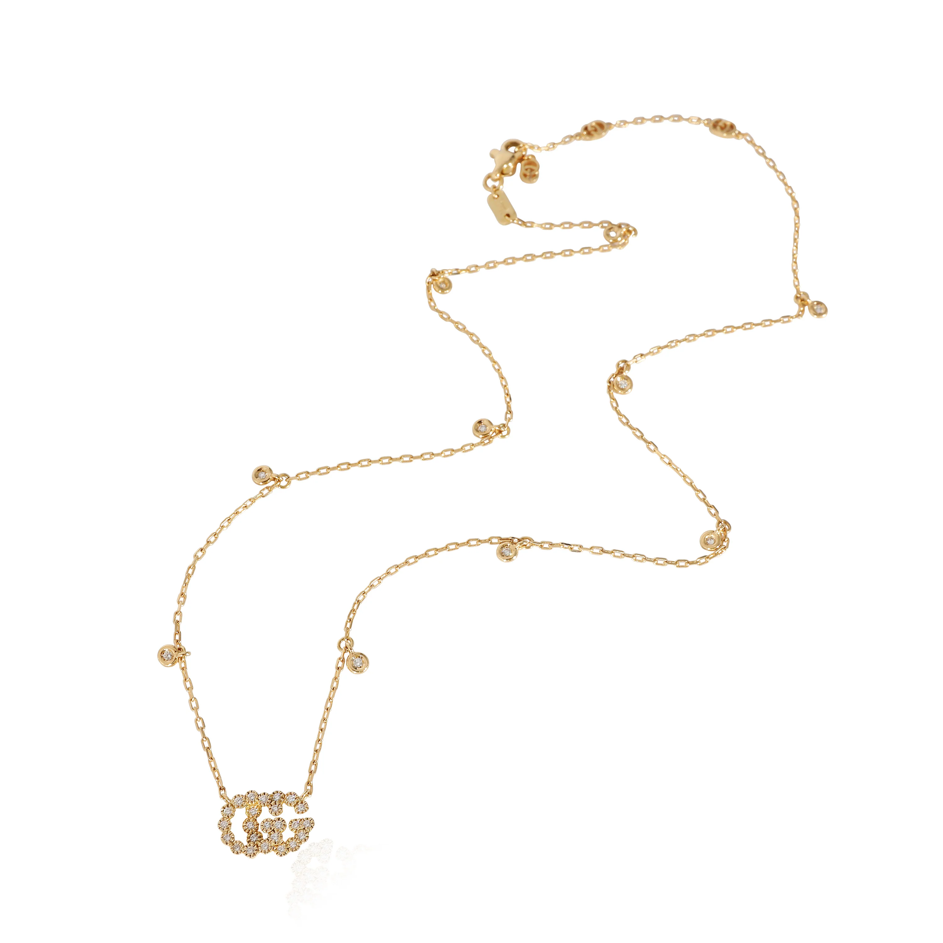 Gucci GG Running Diamond Necklace in 18k Yellow Gold 0.22 CTW - Image 3
