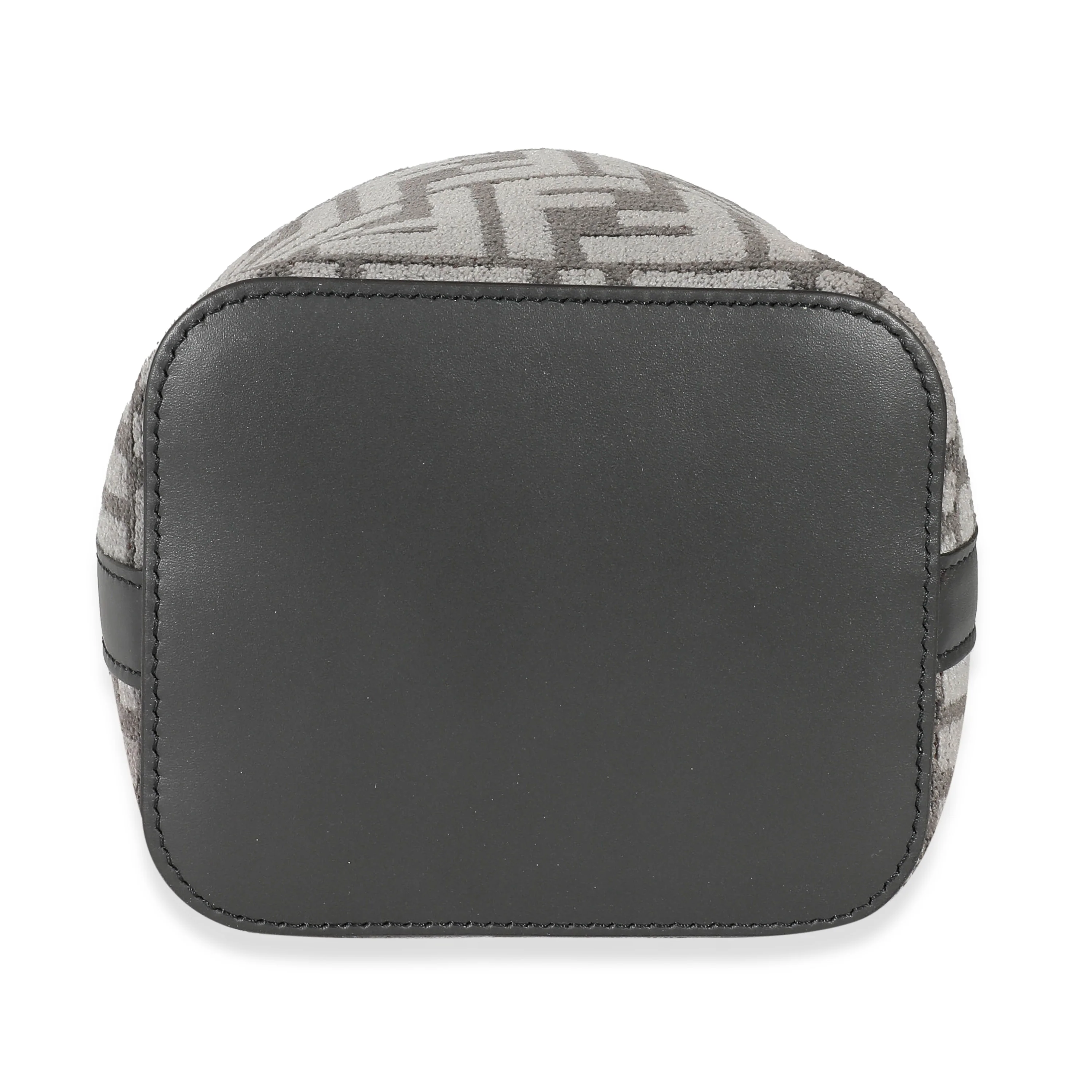 Fendi Grey Tapestry Fabric FF Mon Tresor Bucket Bag - Image 5