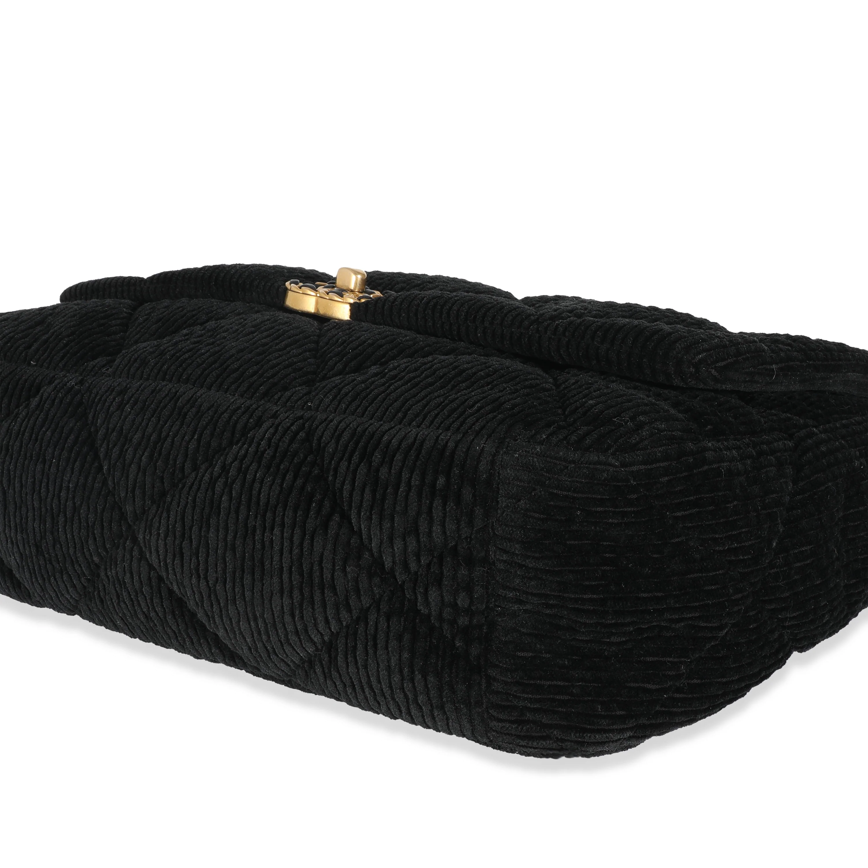 Chanel Black Corduroy Large Chanel 19 Flap Bag - Image 6