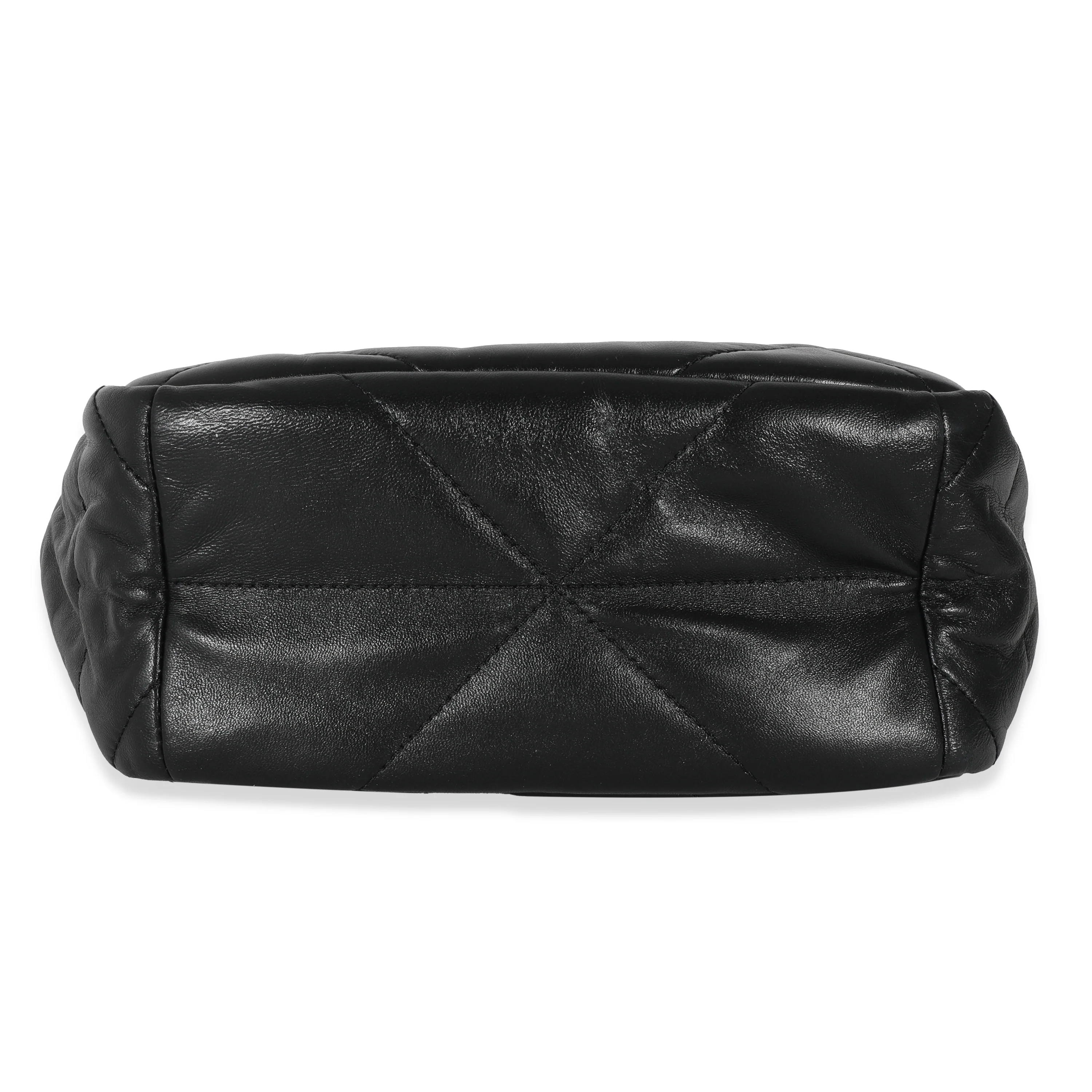 Prada Black Nappa Leather Small Topstitch Tote - Image 4