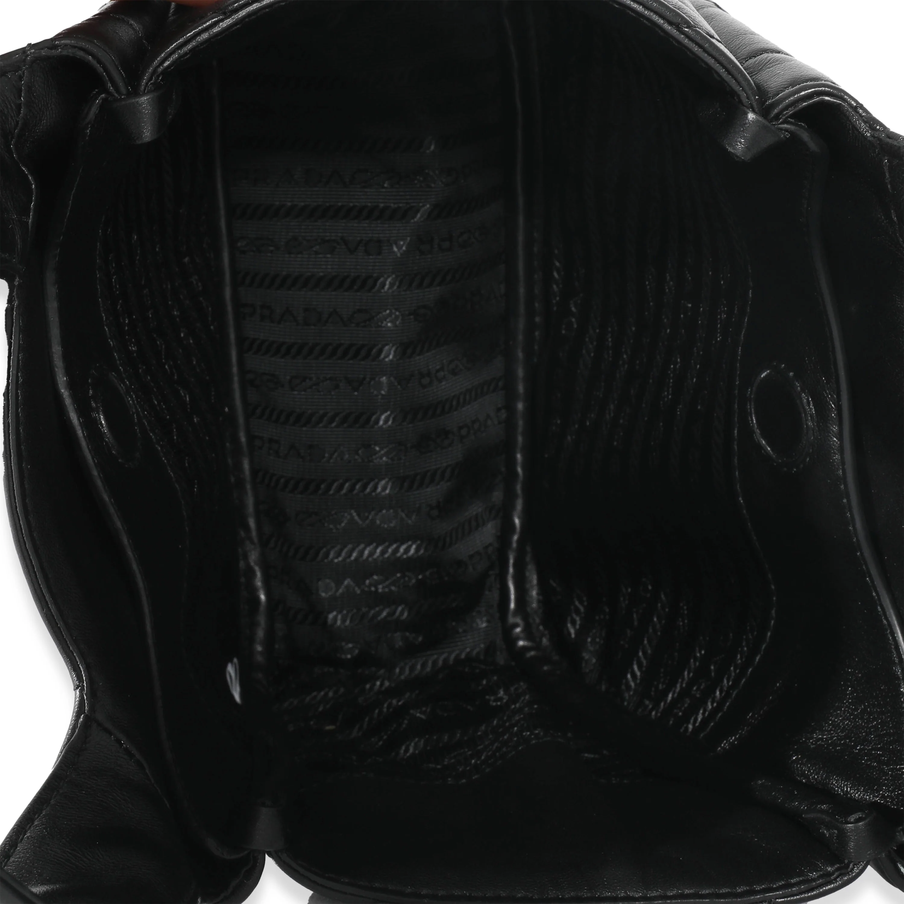 Prada Black Nappa Leather Small Topstitch Tote - Image 7