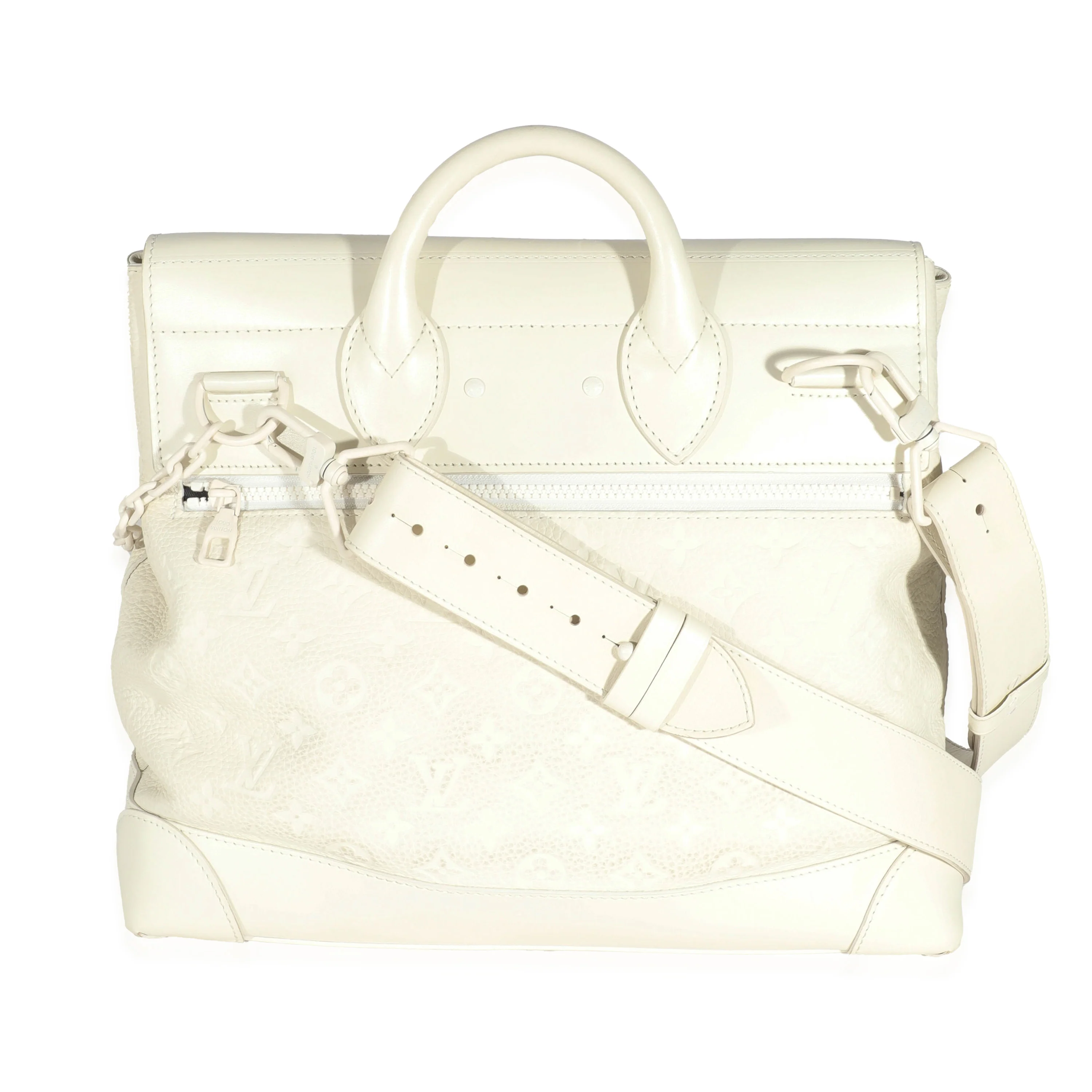 Louis Vuitton White Monogram Taurillon Leather Steamer PM - Image 3