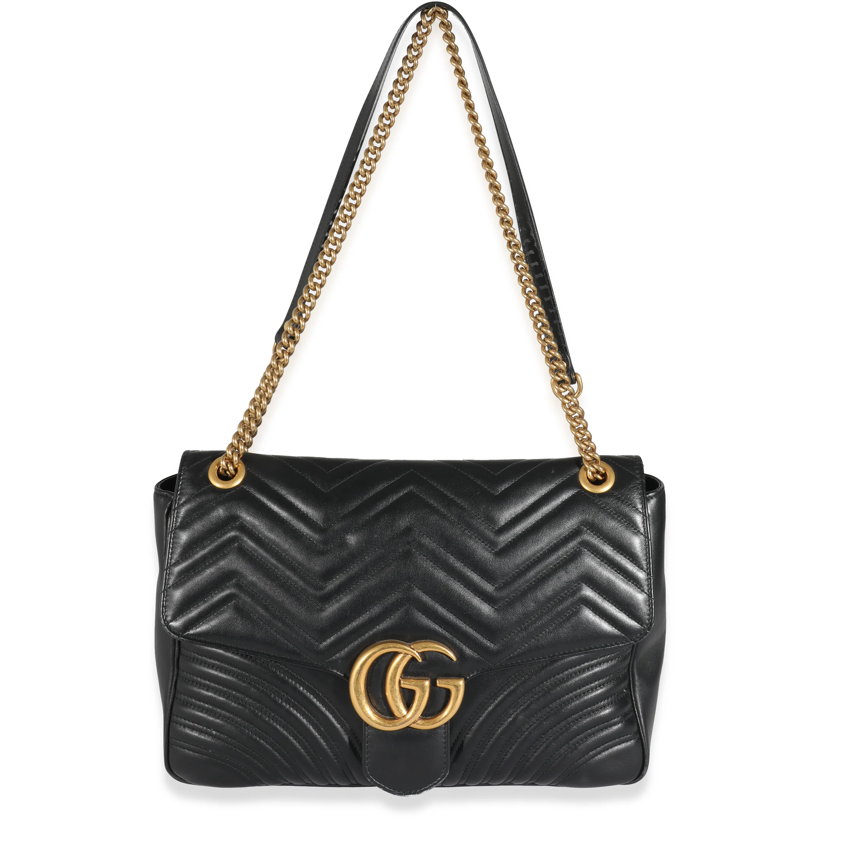 Gucci Black Matelassé Large GG Marmont Shoulder Bag - Image 4