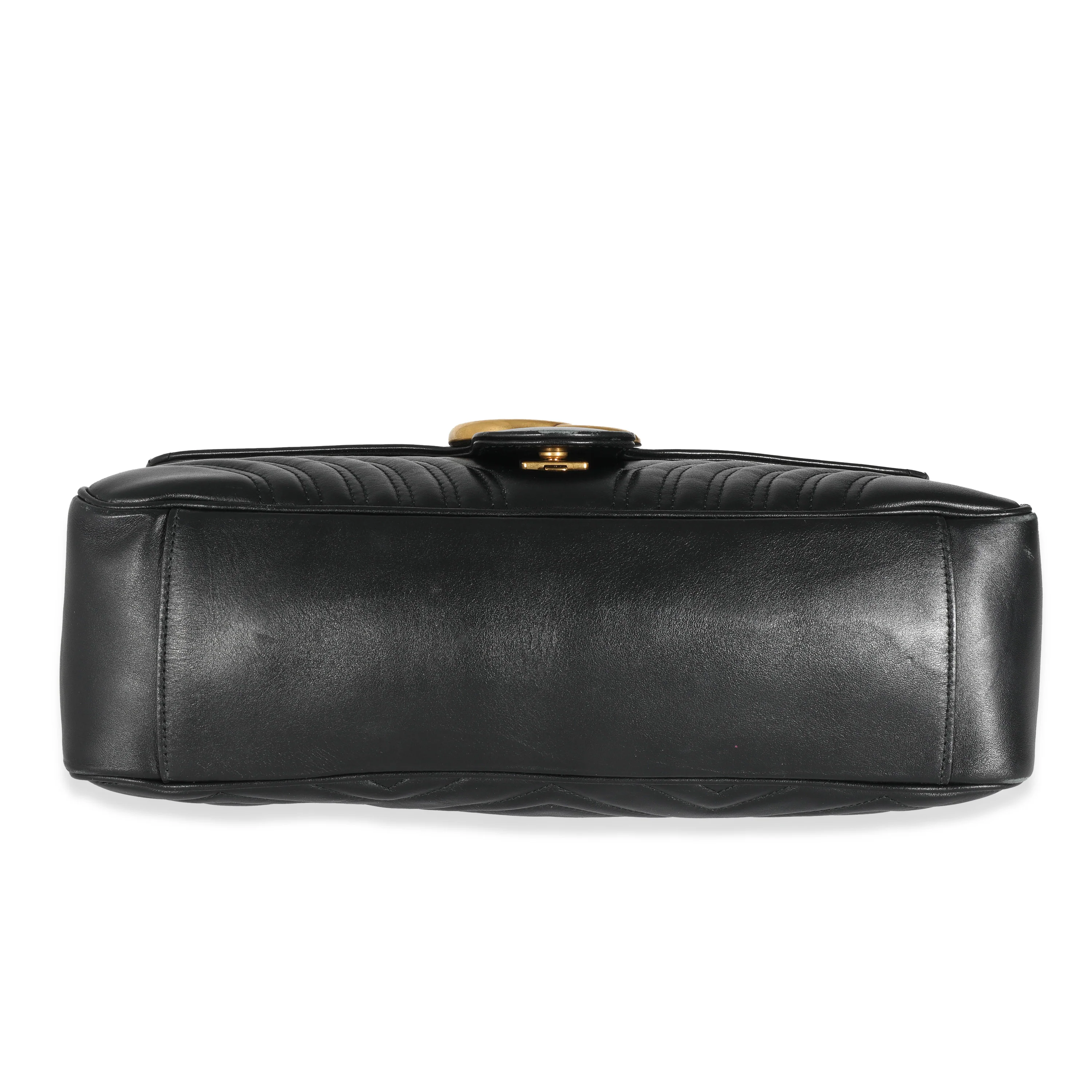 Gucci Black Matelassé Large GG Marmont Shoulder Bag - Image 5