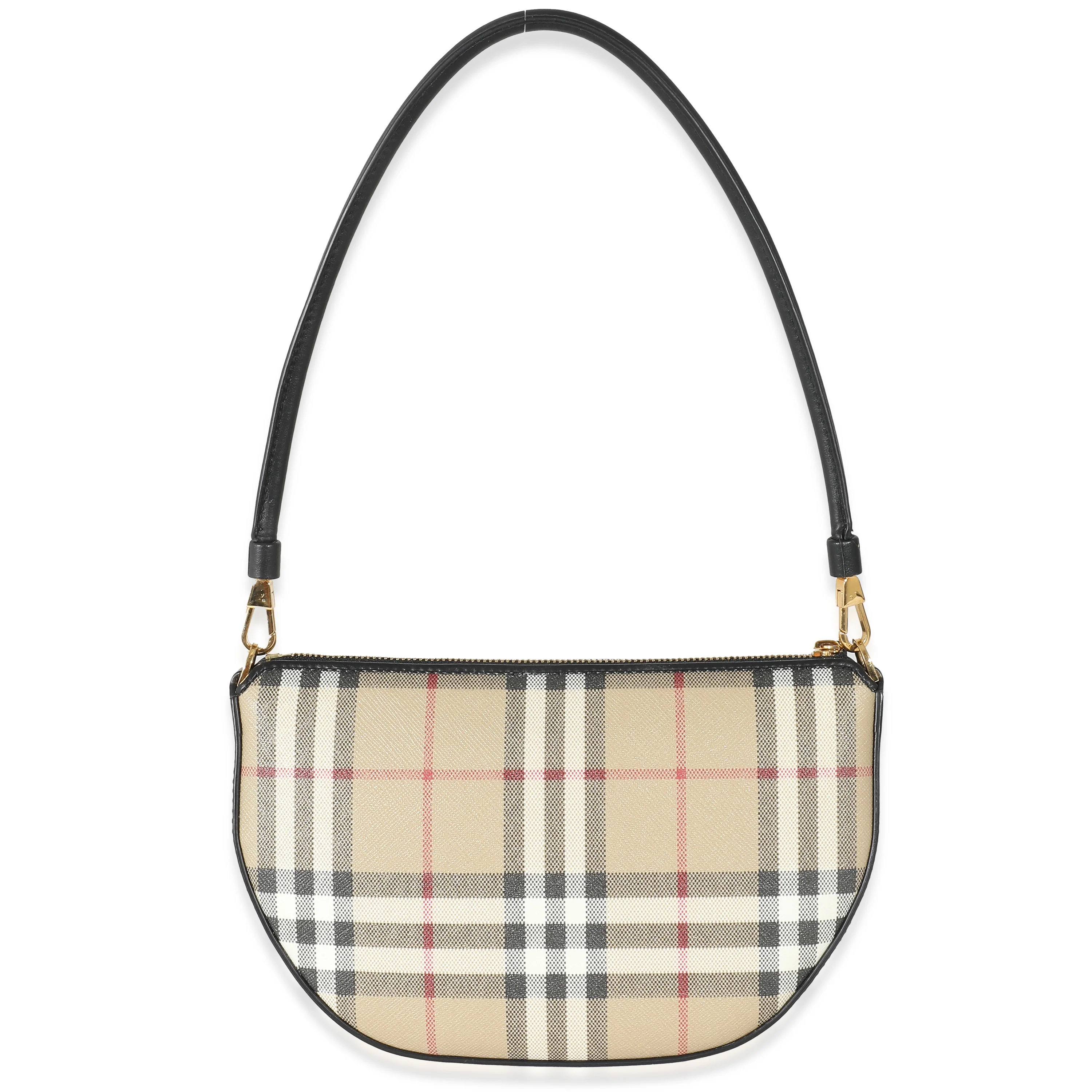Burberry Vintage Check Archive Beige Canvas Olympia Bag - Image 4