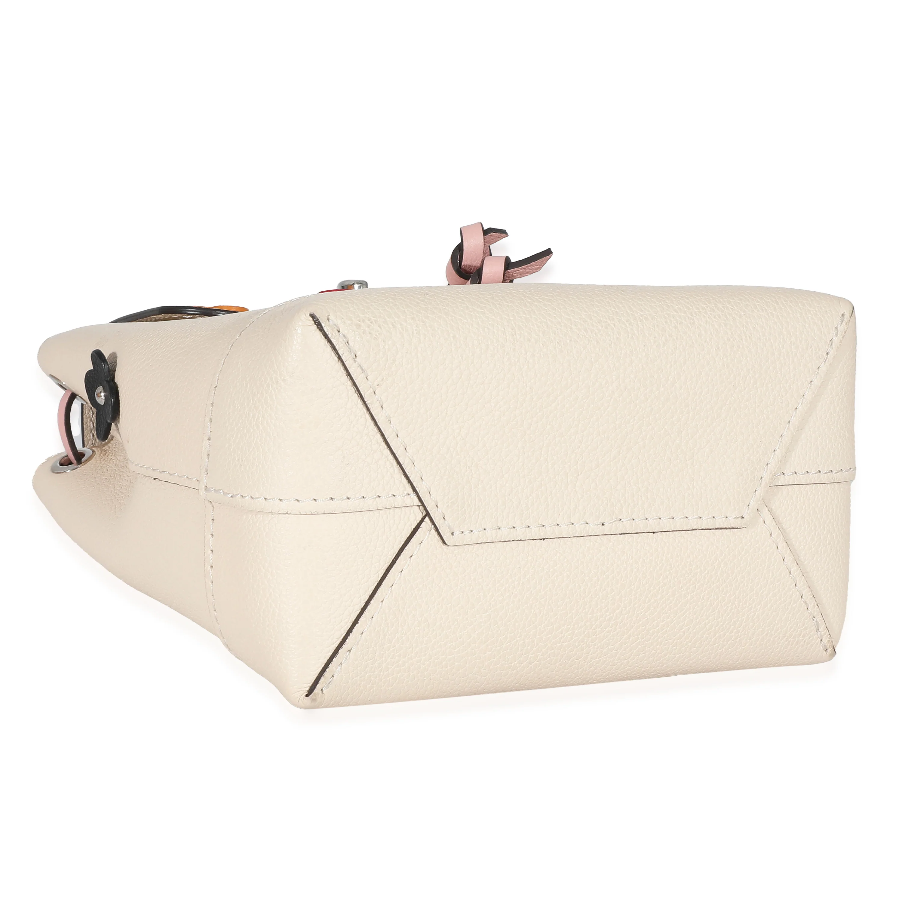 Louis Vuitton Creme Calfskin Mechanical Flower Lockme Mini Backpack - Image 4