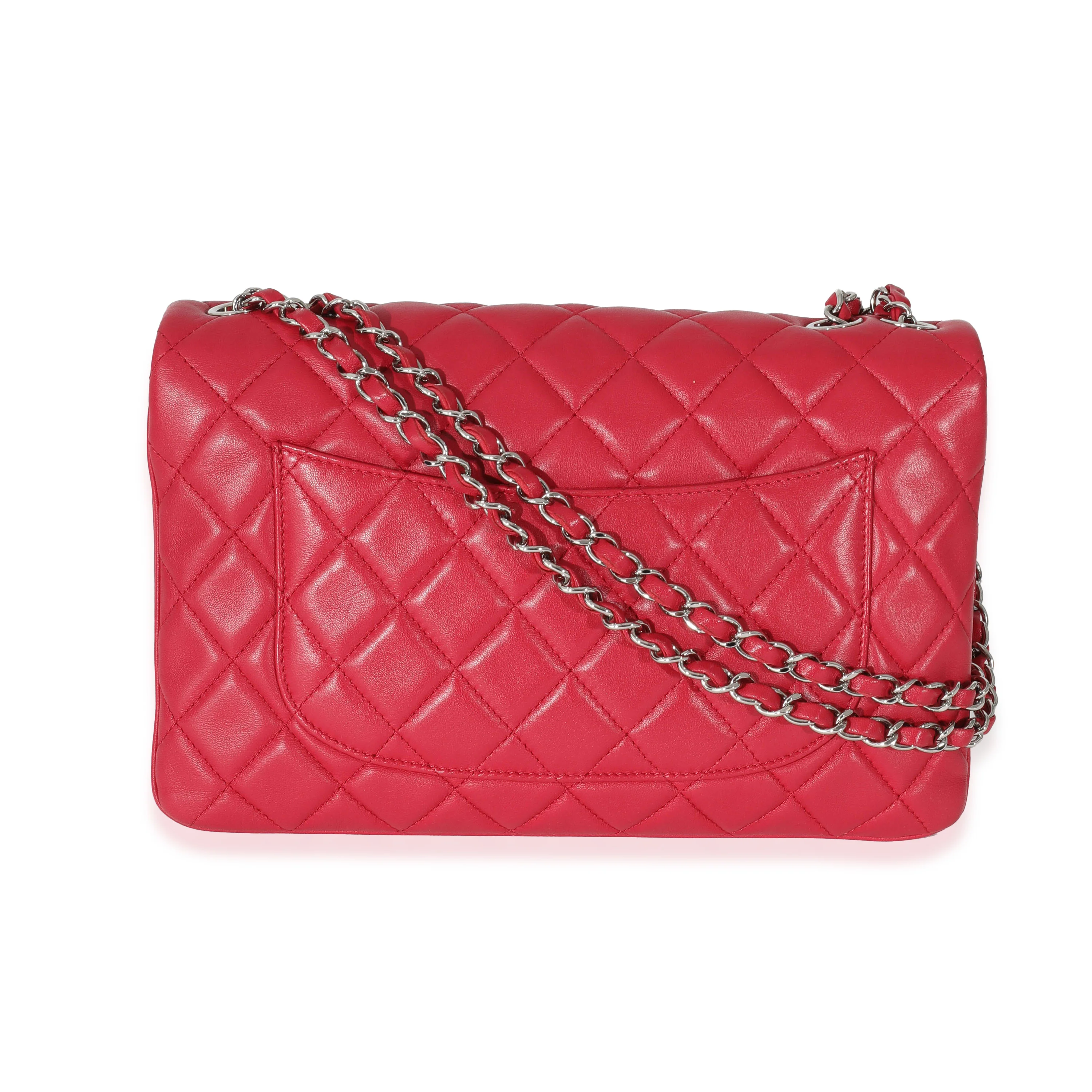 Chanel Pink Lambskin 3 Compartment Flap Bag - Image 3