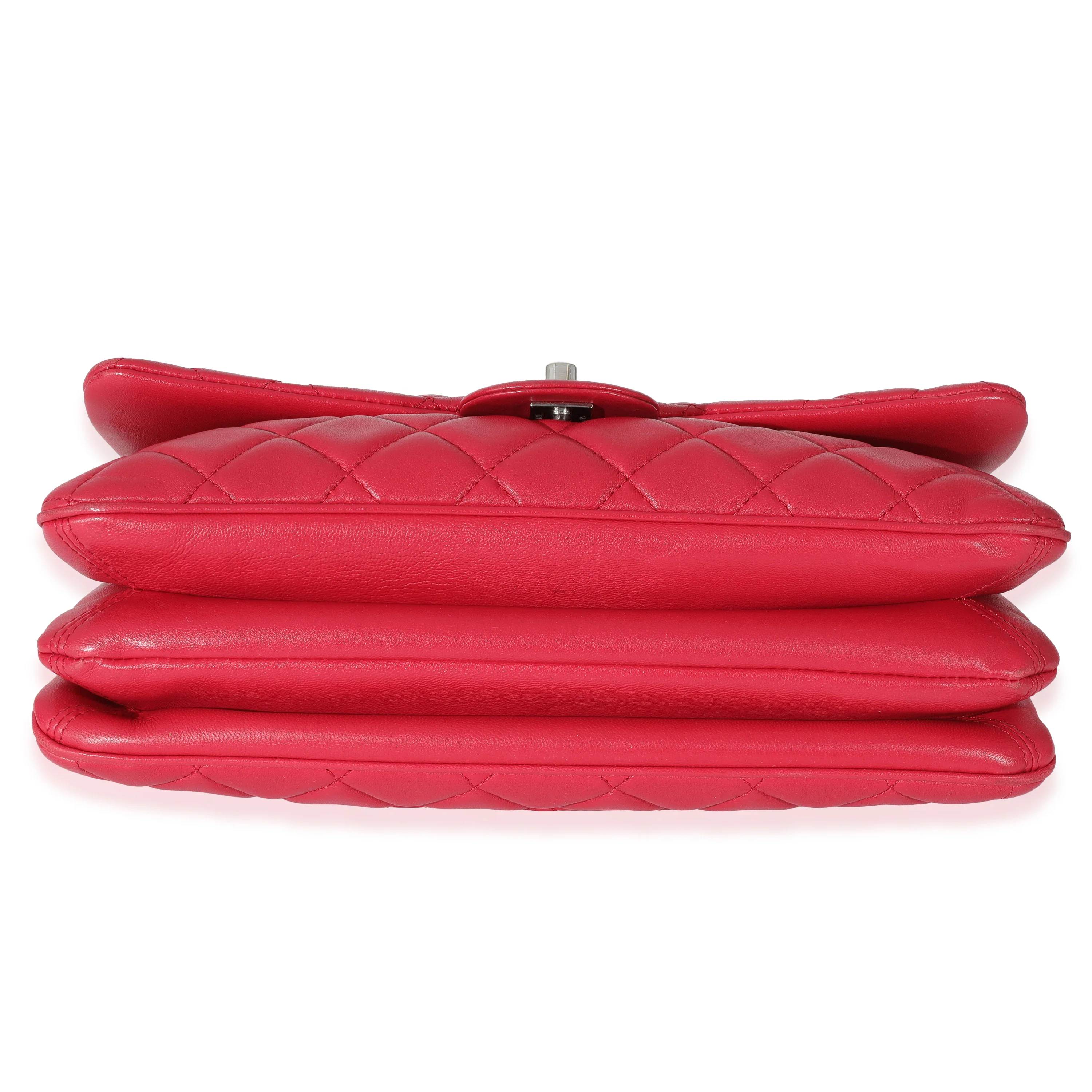 Chanel Pink Lambskin 3 Compartment Flap Bag - Image 5