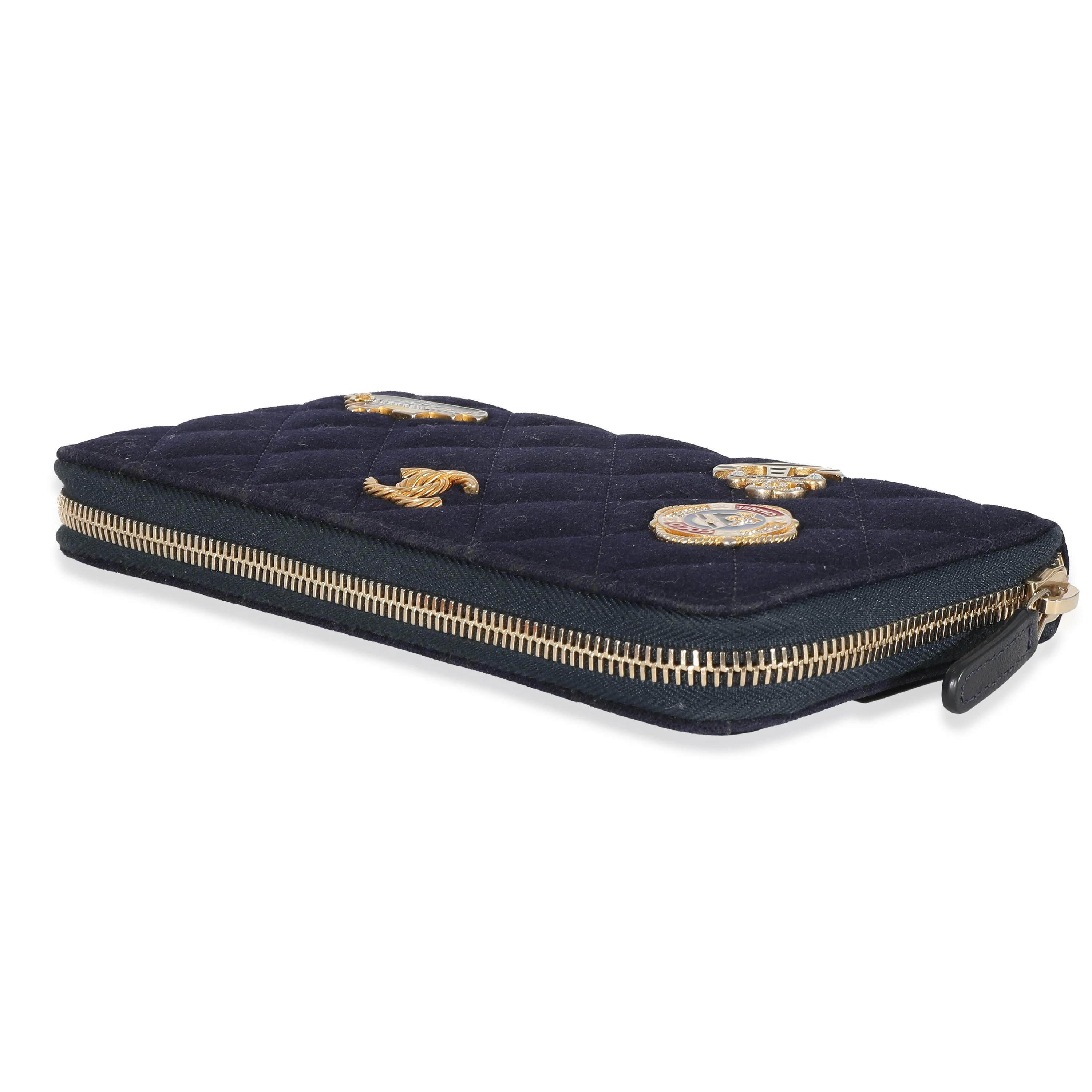 Chanel 18A Navy Fabric Charming Long Continental Zip Wallet - Image 7