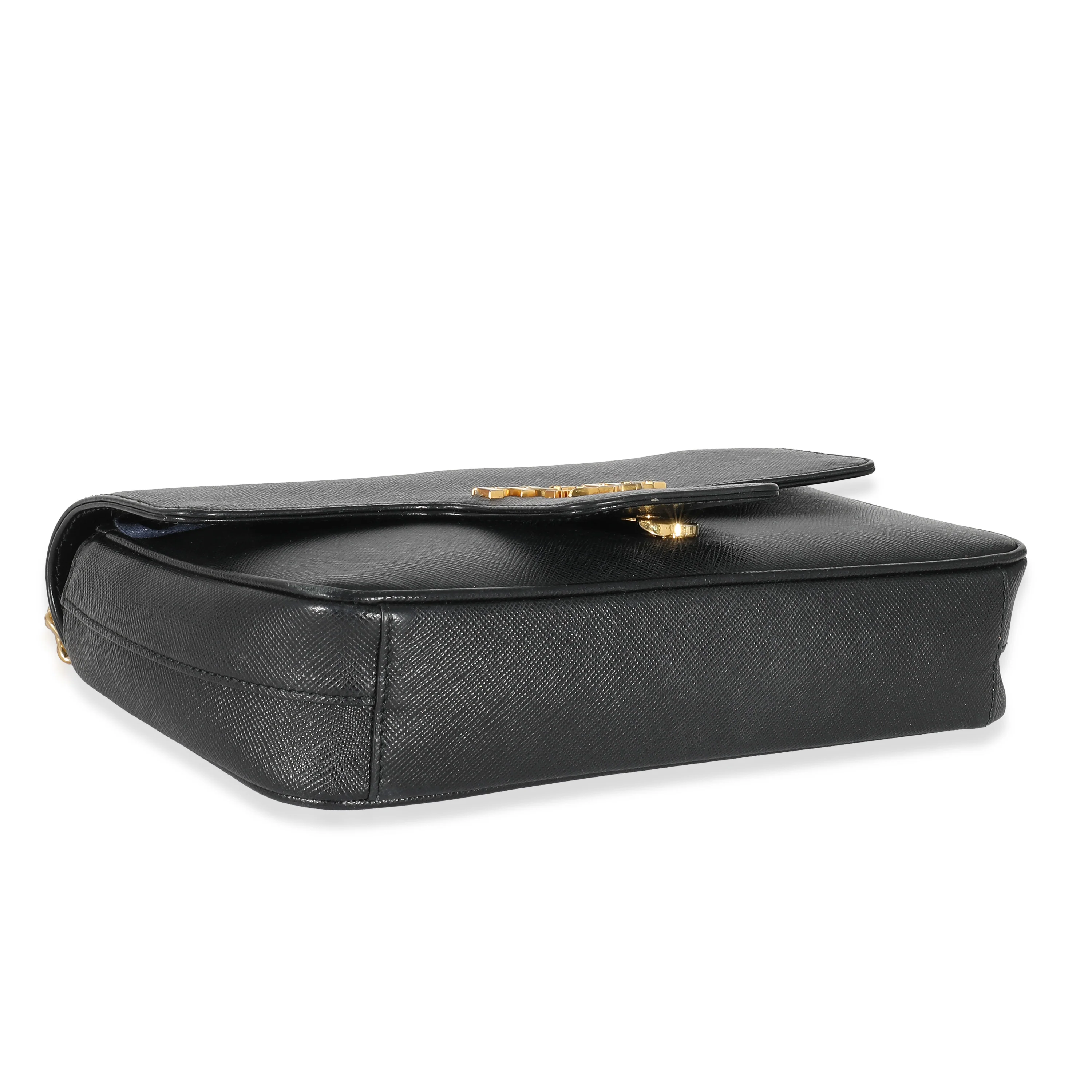 Prada Black Saffiano Pattina Flap Bag - Image 3