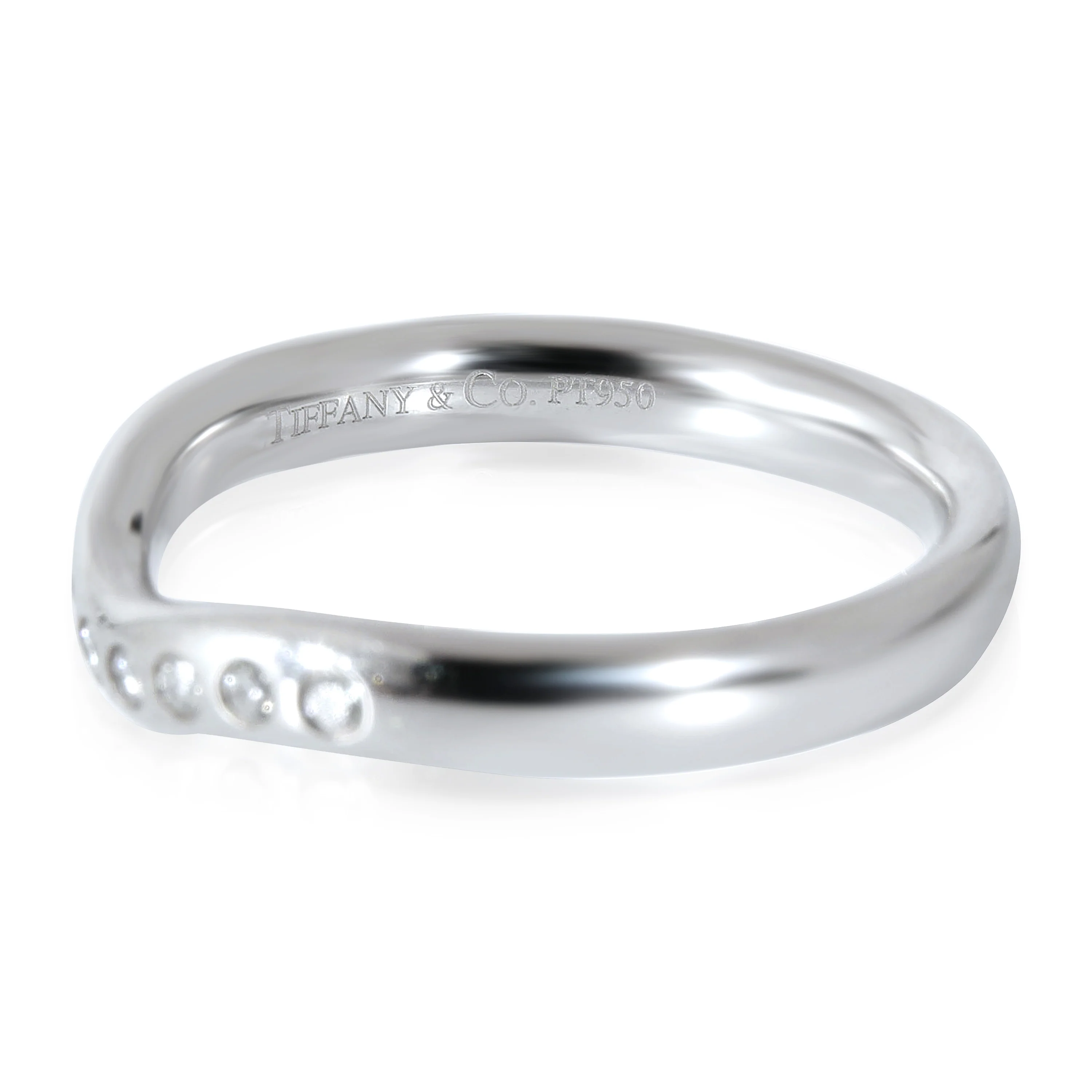 Tiffany & Co. Elsa Peretti Wide Curved Band in Platinum 0.10 Ctw - Image 2