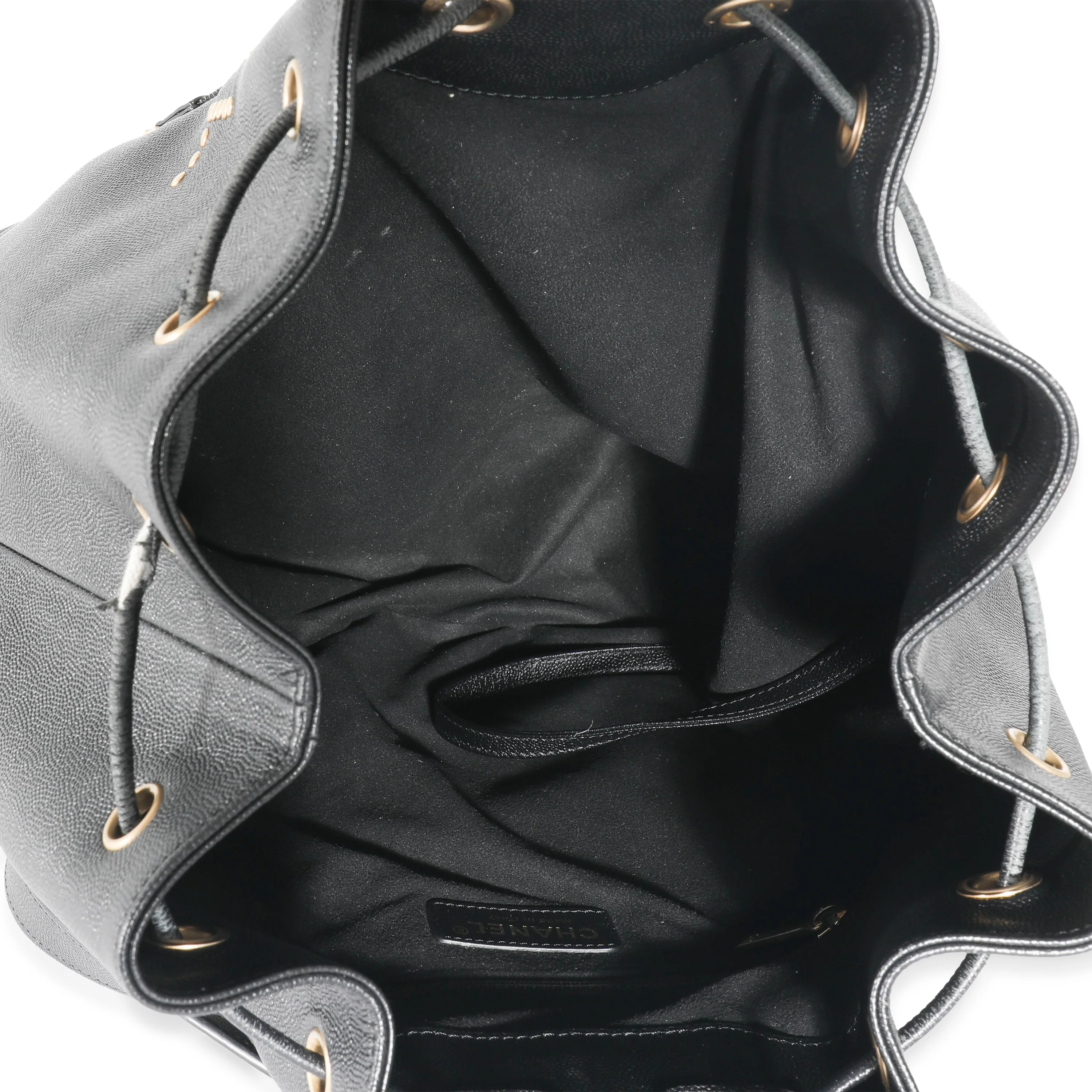 Chanel Black Caviar Deauville Drawstring Backpack - Image 3