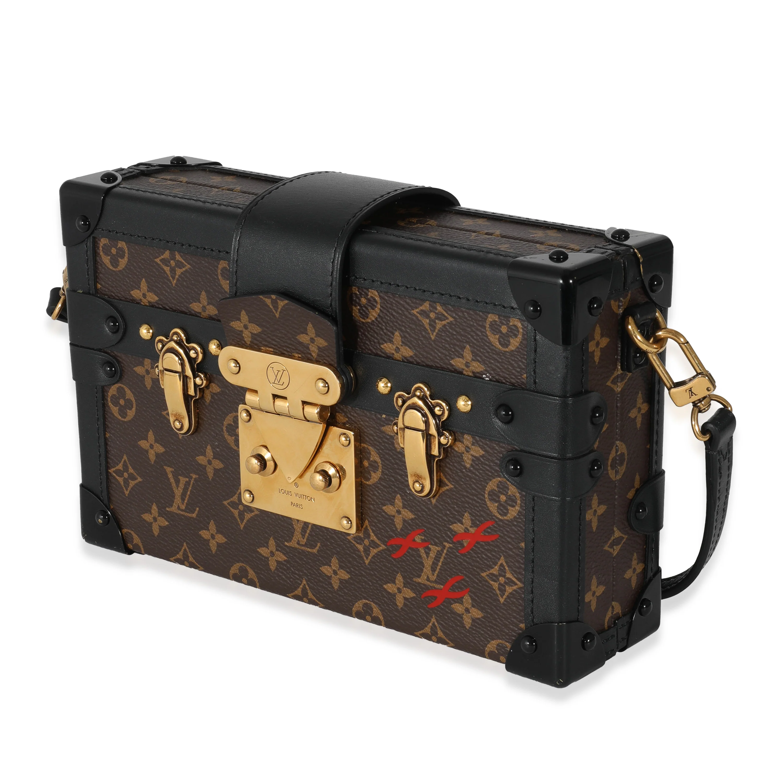 Louis Vuitton Monogram Canvas Black Calfskin Petite Malle - Image 2