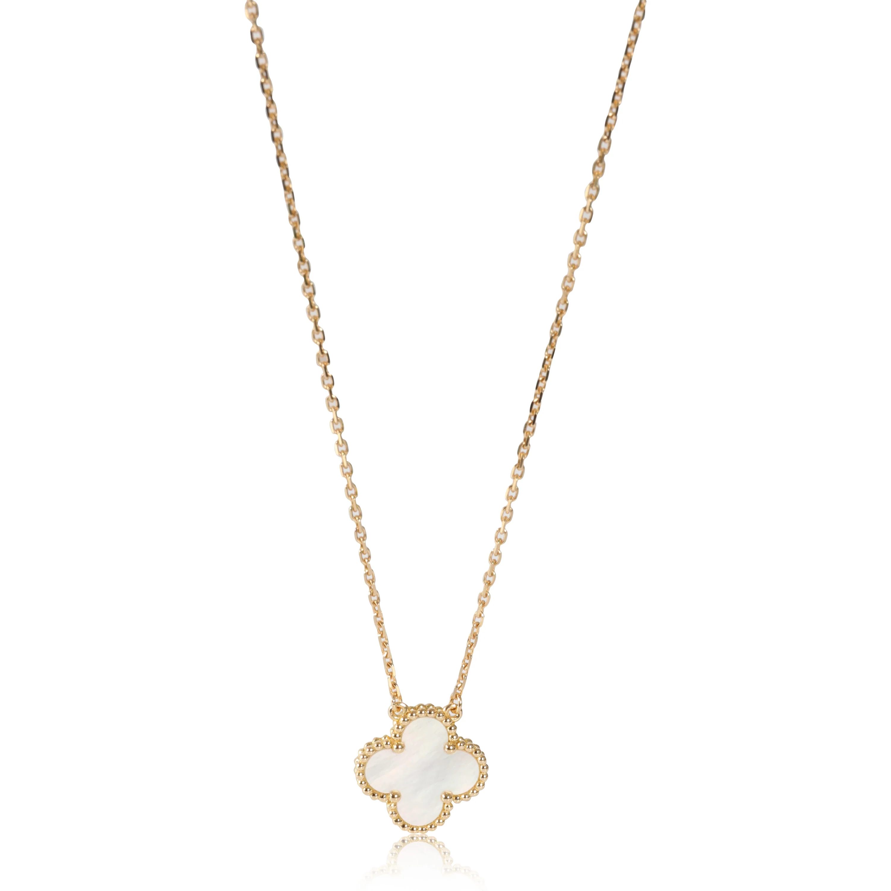 Van Cleef & Arpels Vintage Alhambra Mother Of Pearl Necklace in 18k Yellow Gold