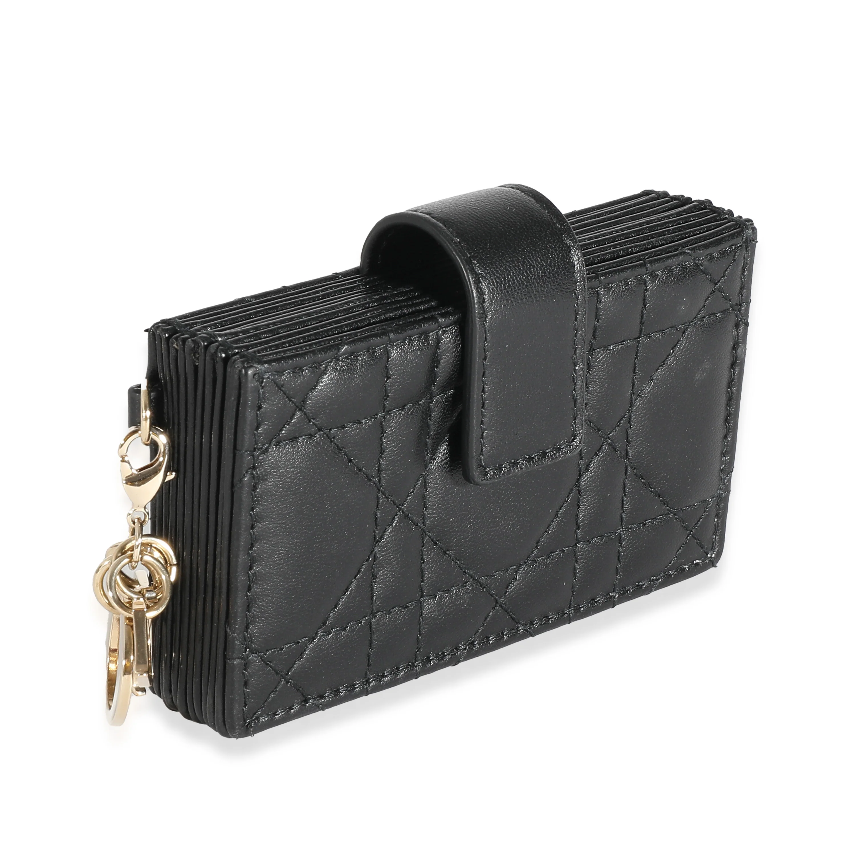 Christian Dior Black Cannage Lambskin Lady Dior 5-Gusset Card Holder - Image 3