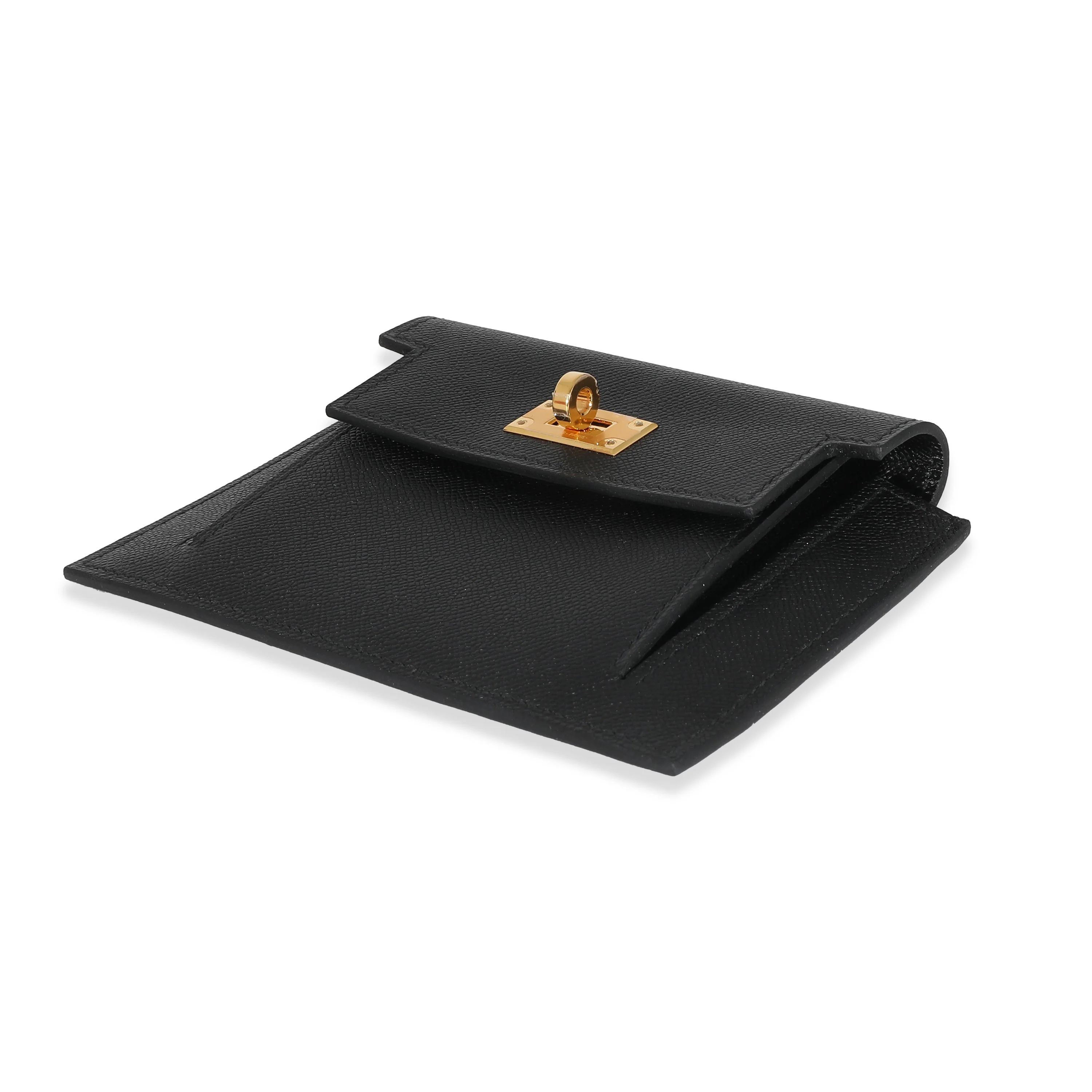 Hermès Black Epsom Kelly Pocket Compact Wallet - Image 4